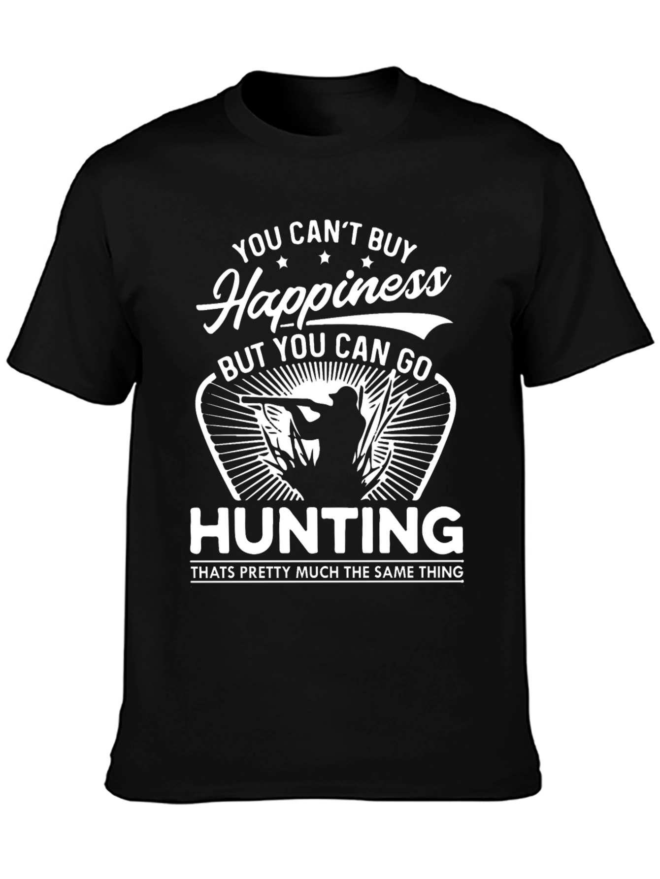 Black Hunting Happiness T-Shirt view 3
