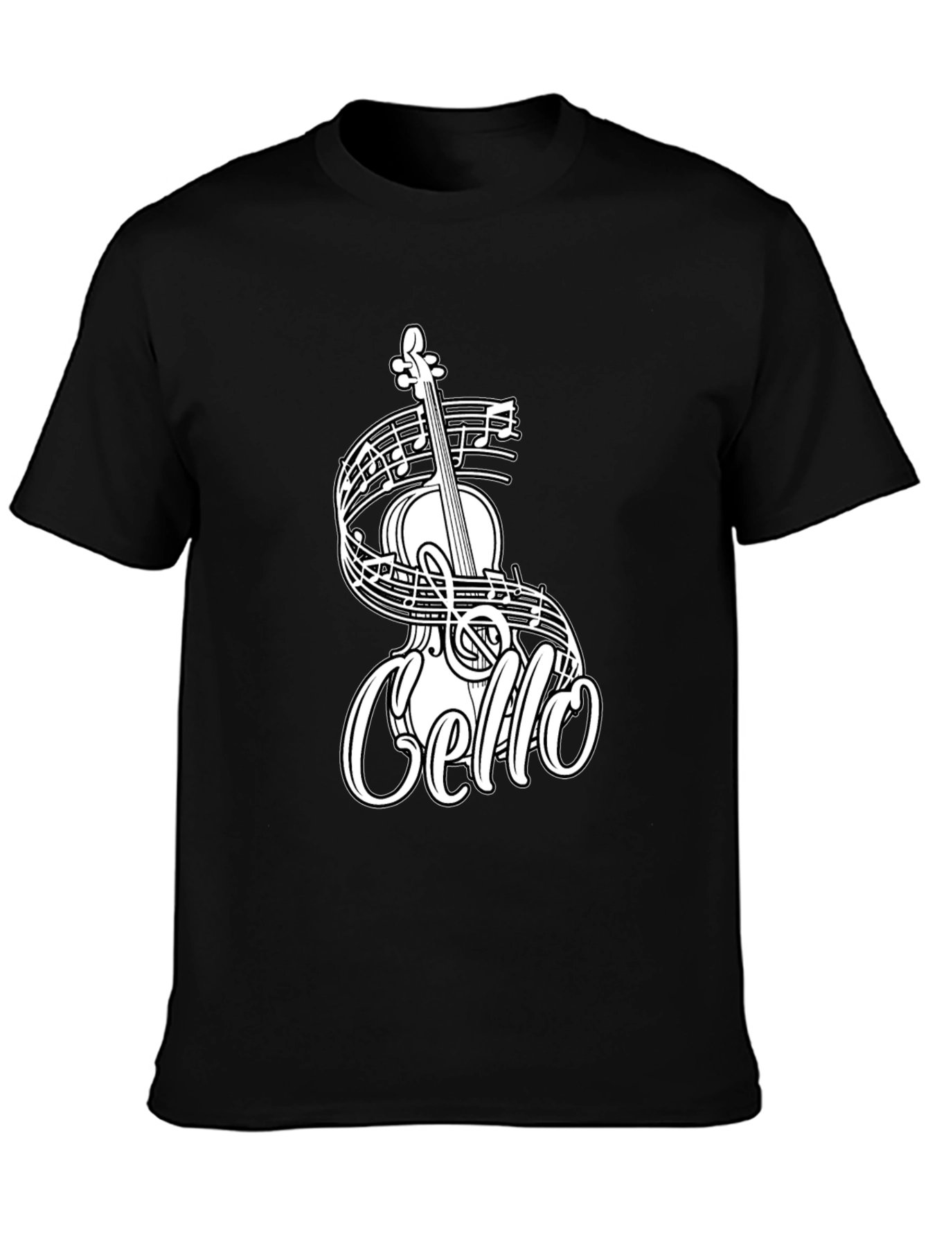 Black Cello Music T-Shirt - Musician Tee view 3