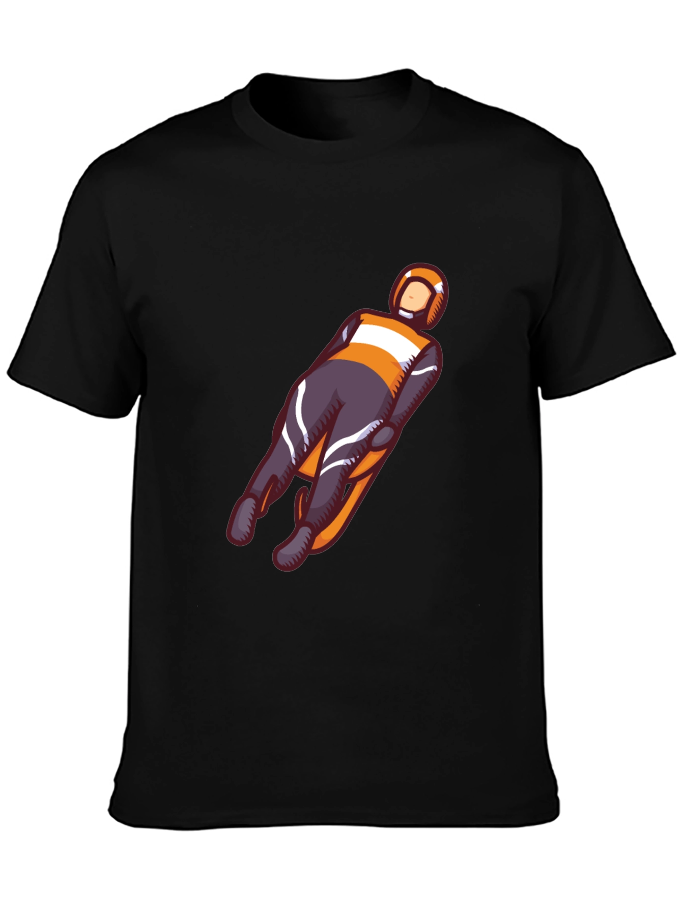 Black Luge T-Shirt: Black Cotton Graphic Tee view 3