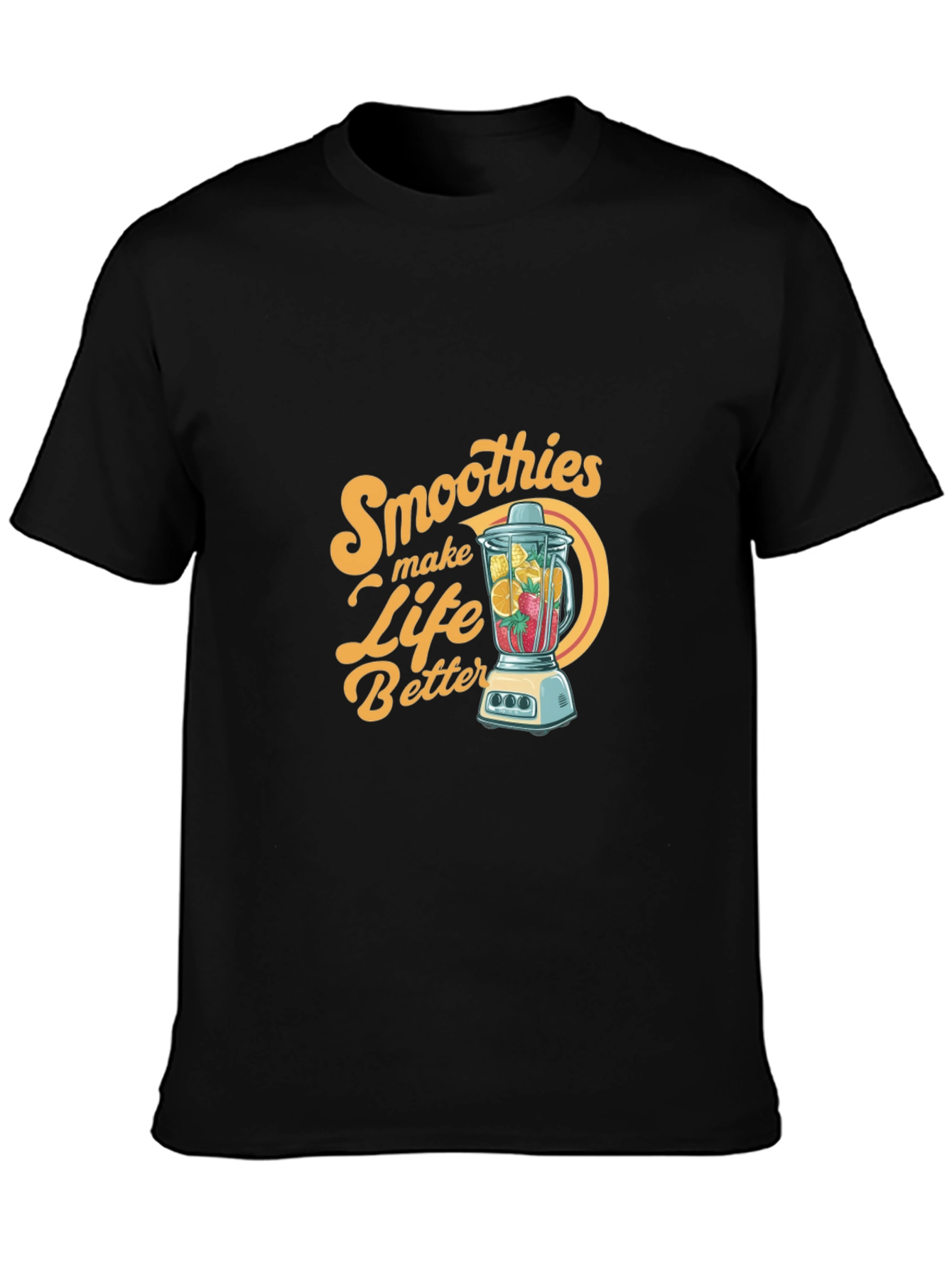 Black Smoothies Make Life Better Graphic T-Shirt view 3