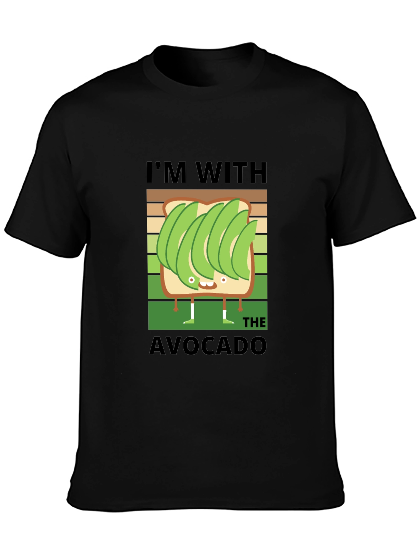 Black I'm With The Avocado T-Shirt Funny Graphic Tee view 3