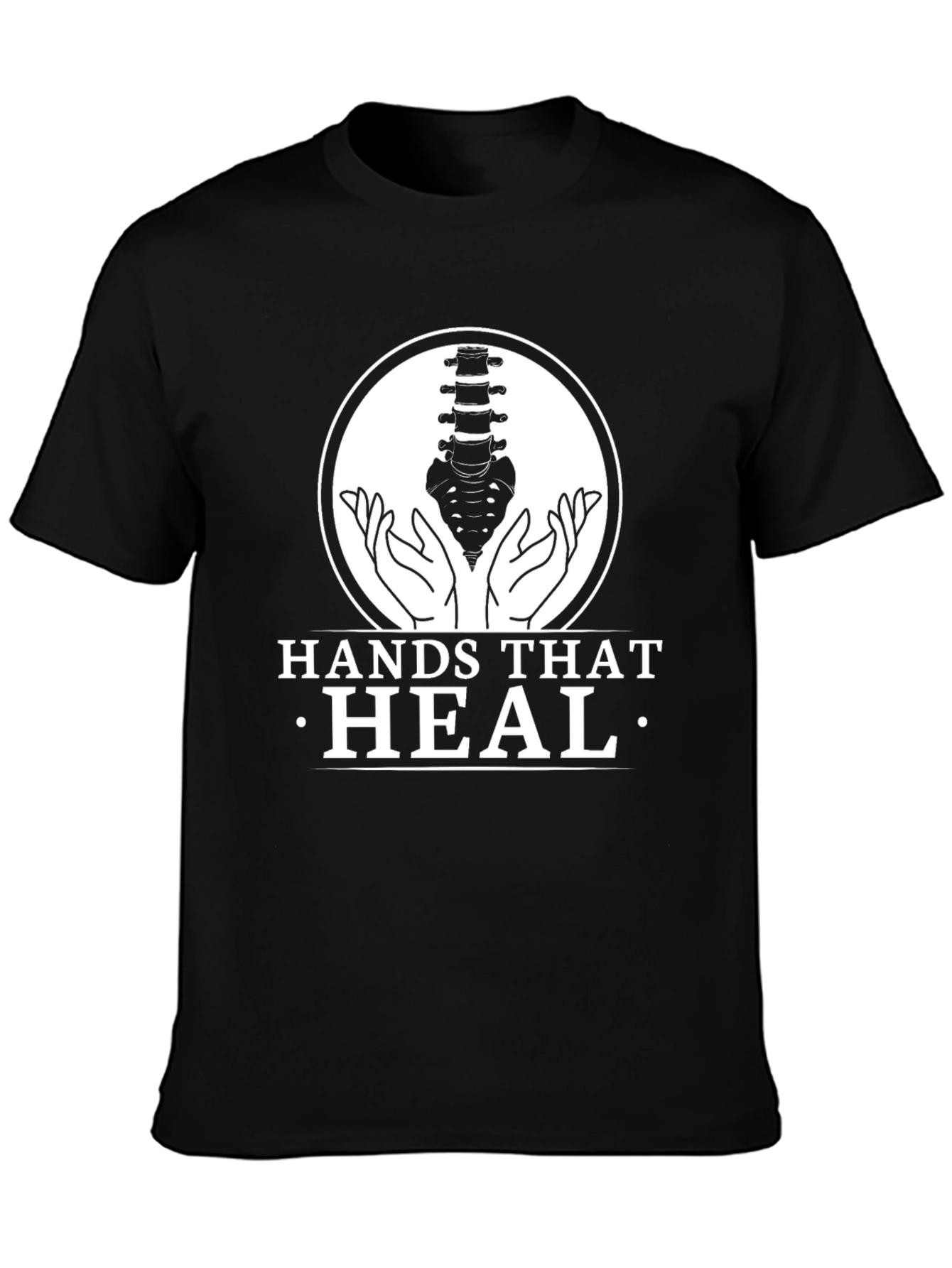 Black Chiropractor Hands That Heal Graphic Tee view 3