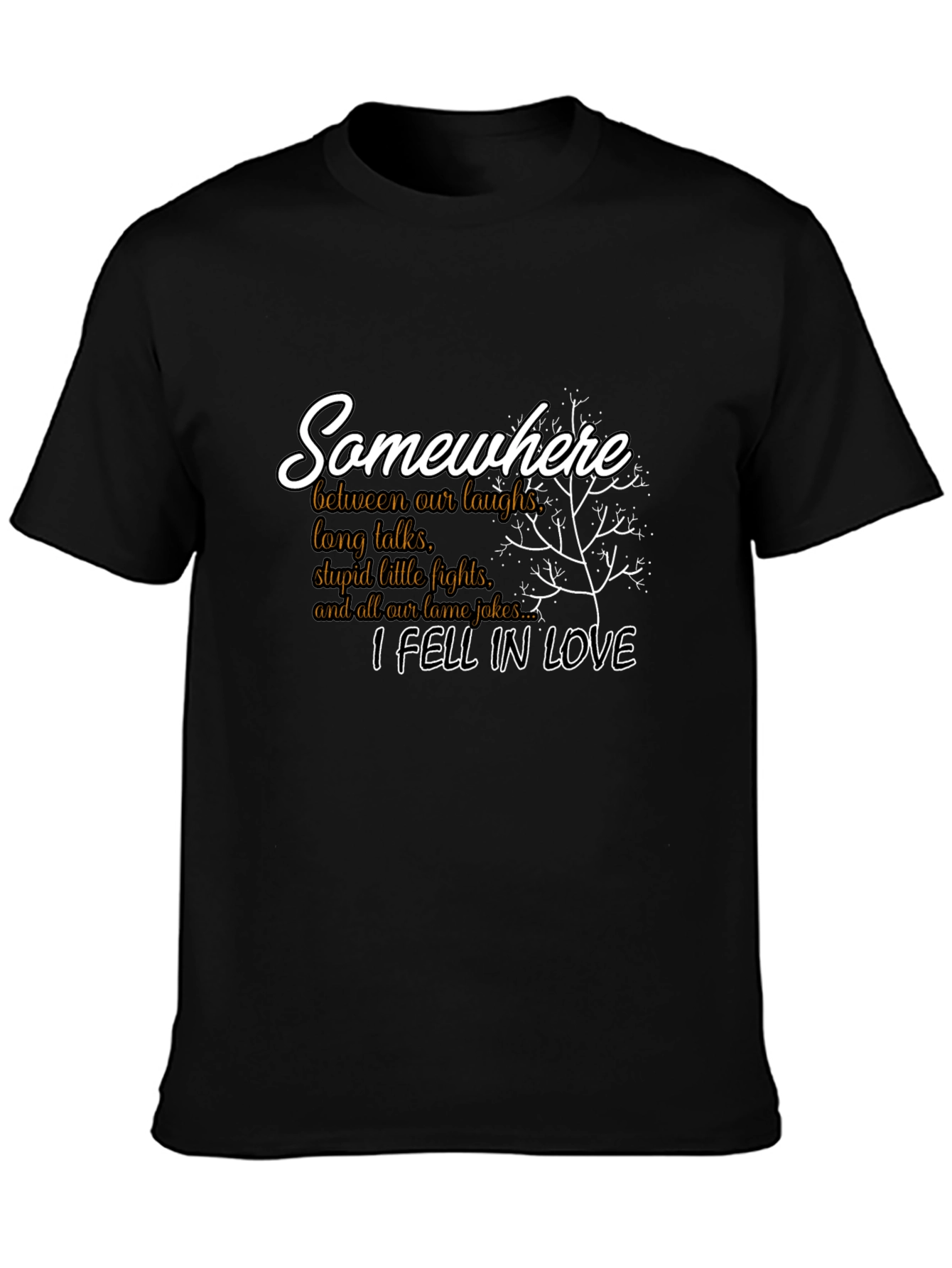 Black Somewhere I Fell in Love T-Shirt view 3