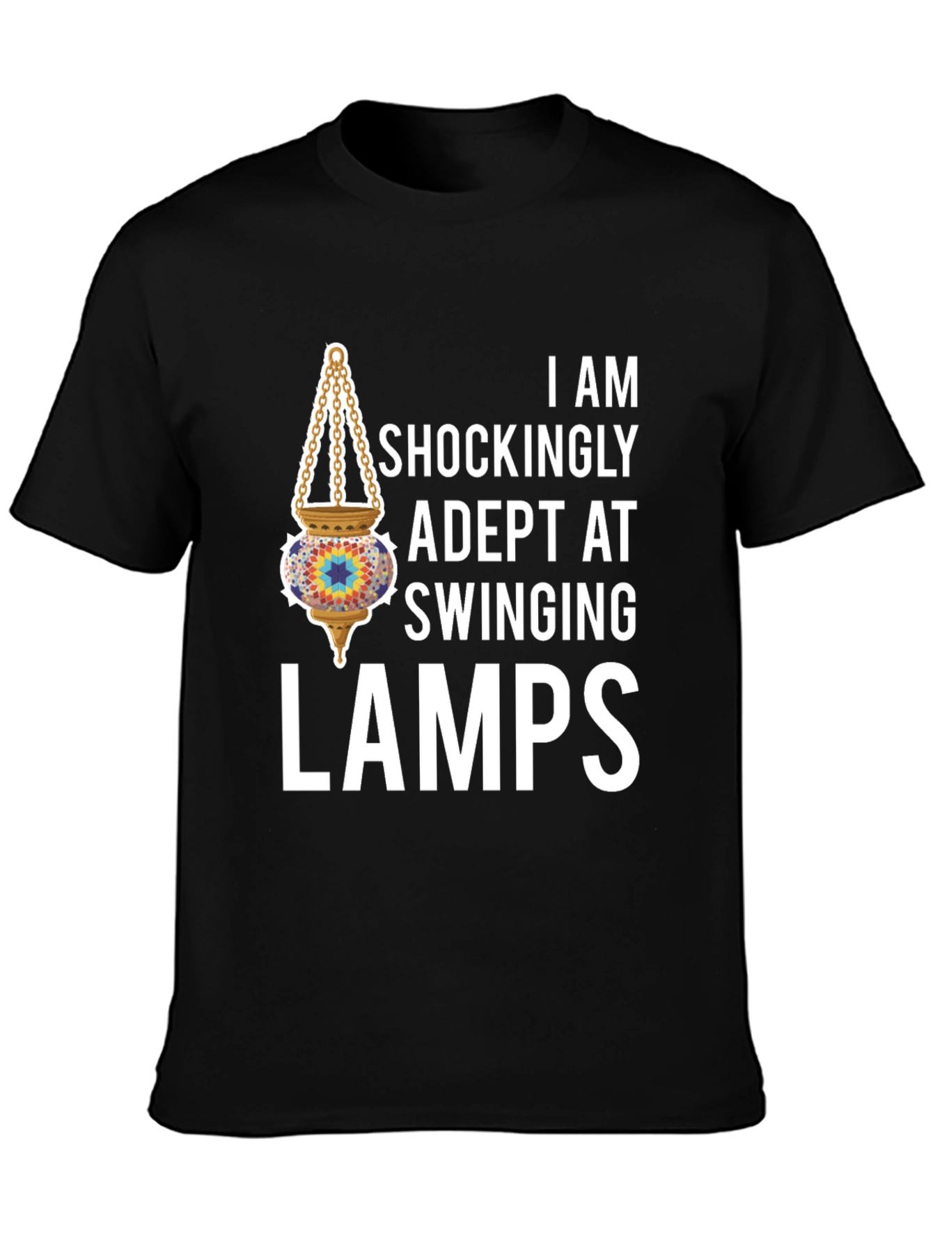 Black Adept Swinging Lamps Graphic T-Shirt view 3