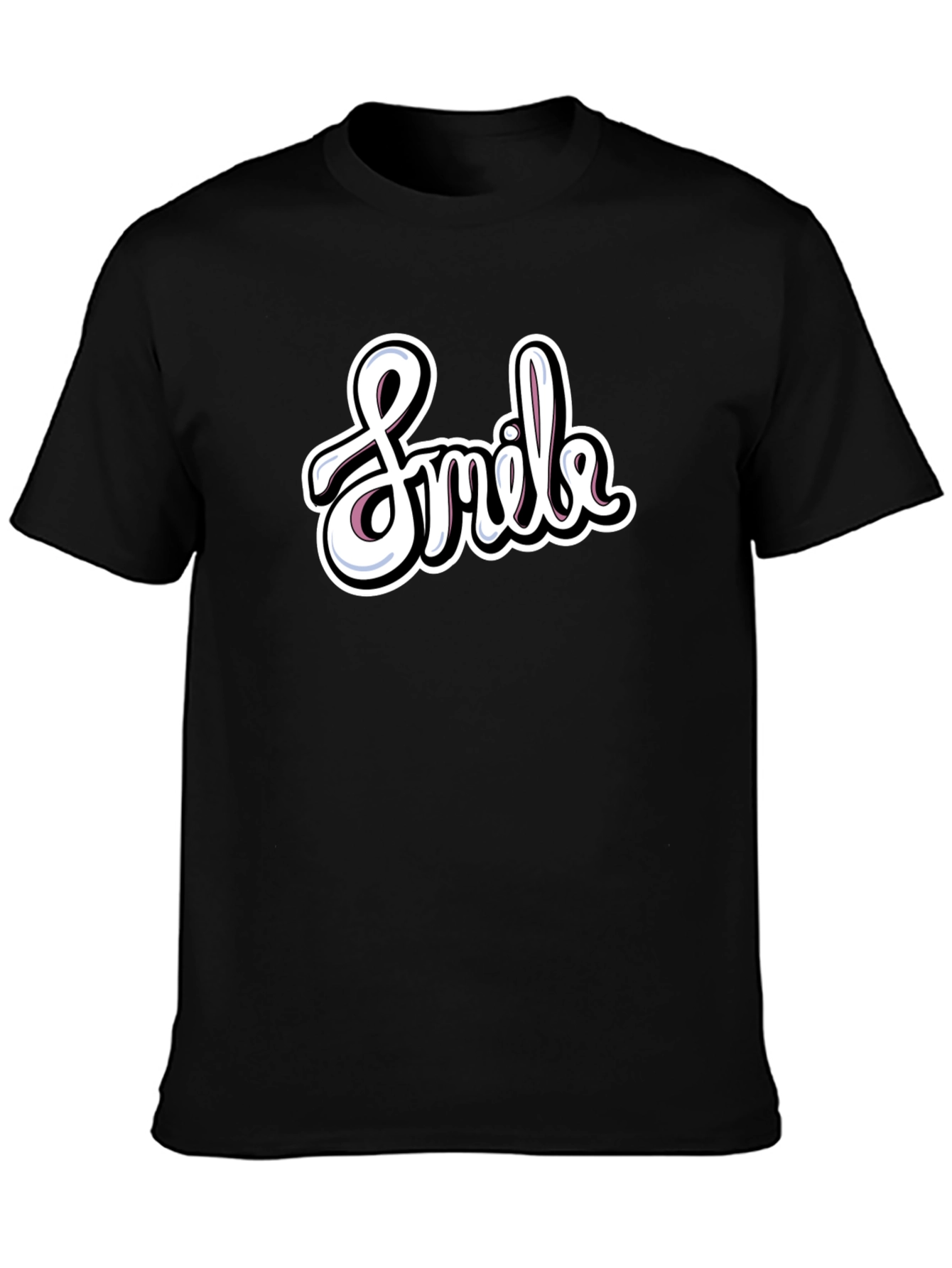Black Smile Graphic T-Shirt - Casual Black Tee view 3
