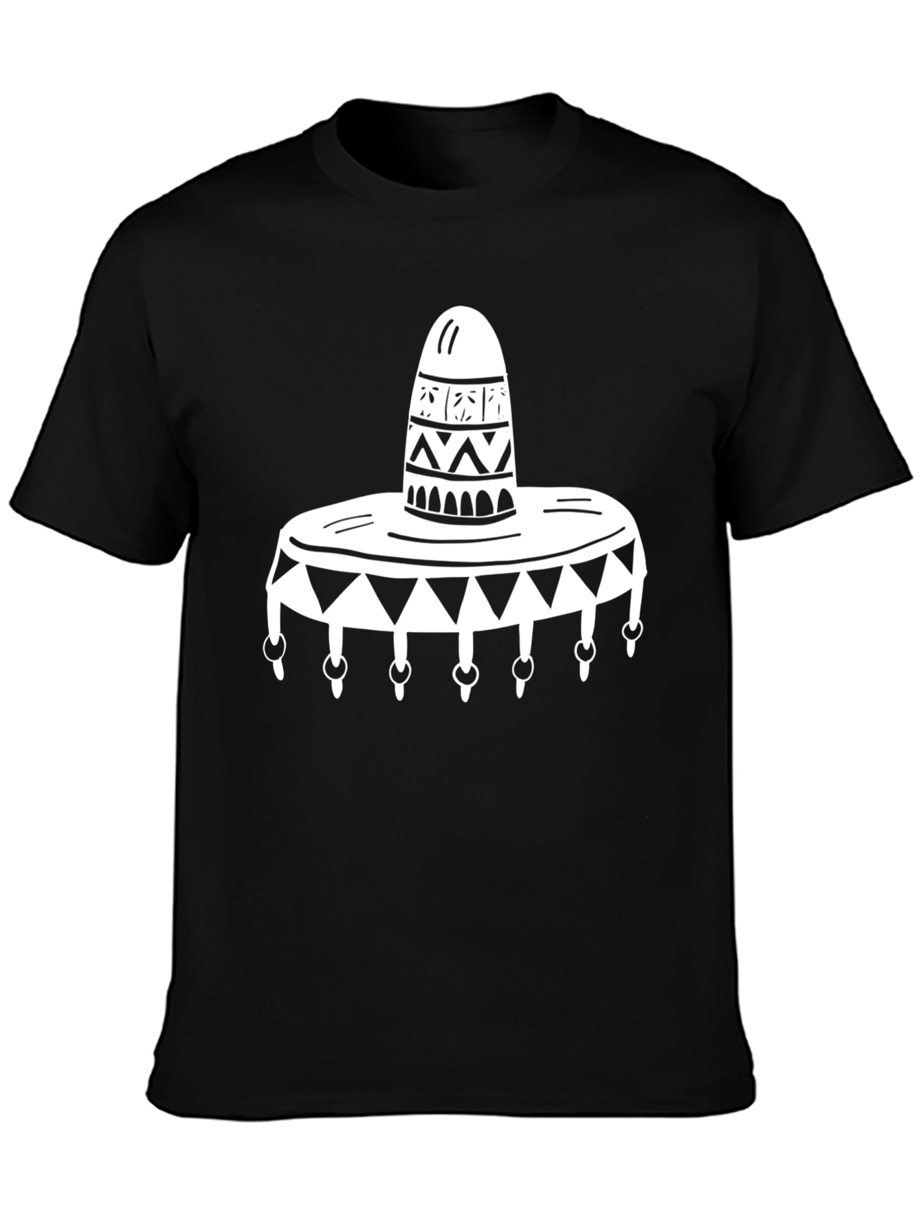 Black Sombrero Graphic Tee - Casual Black T-Shirt view 3