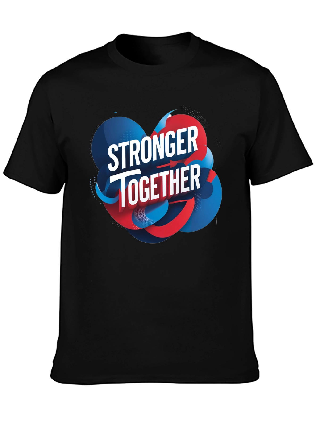 Black Stronger Together Graphic Black T-Shirt view 3