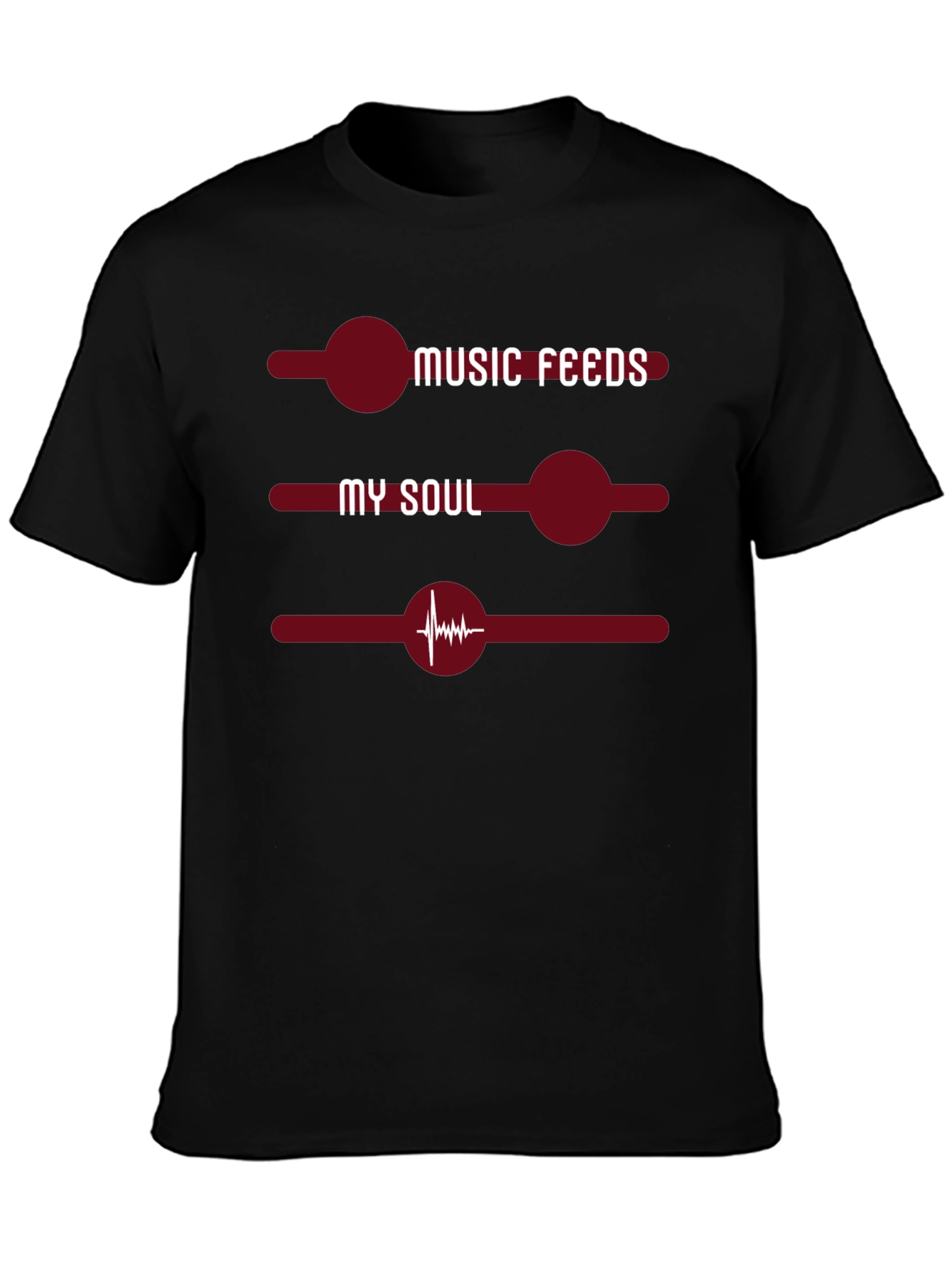 Black Music Feeds My Soul Graphic T-Shirt view 3