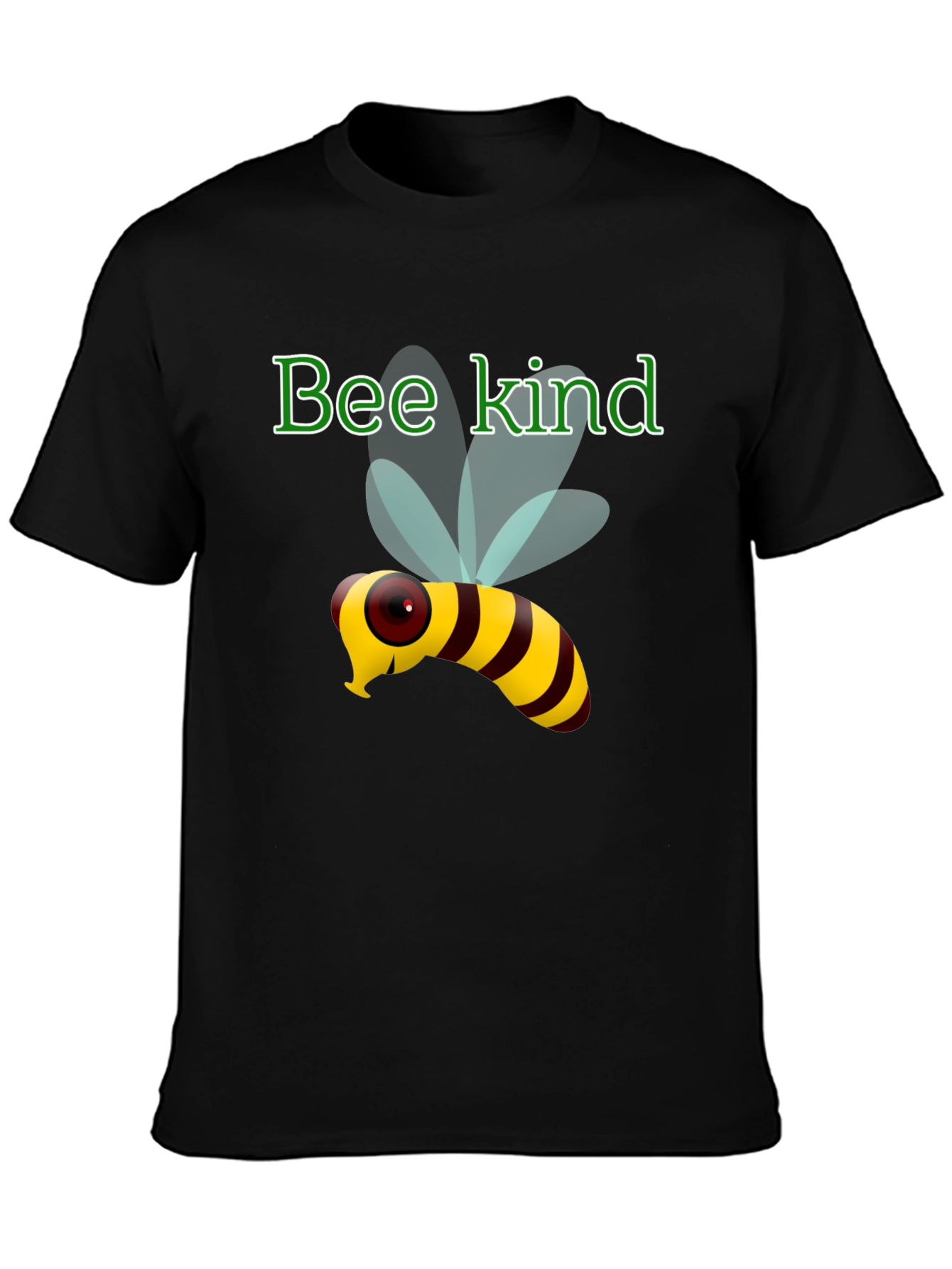 Black Bee Kind T-Shirt - Black Cotton Tee with Cute Bee Design view 3