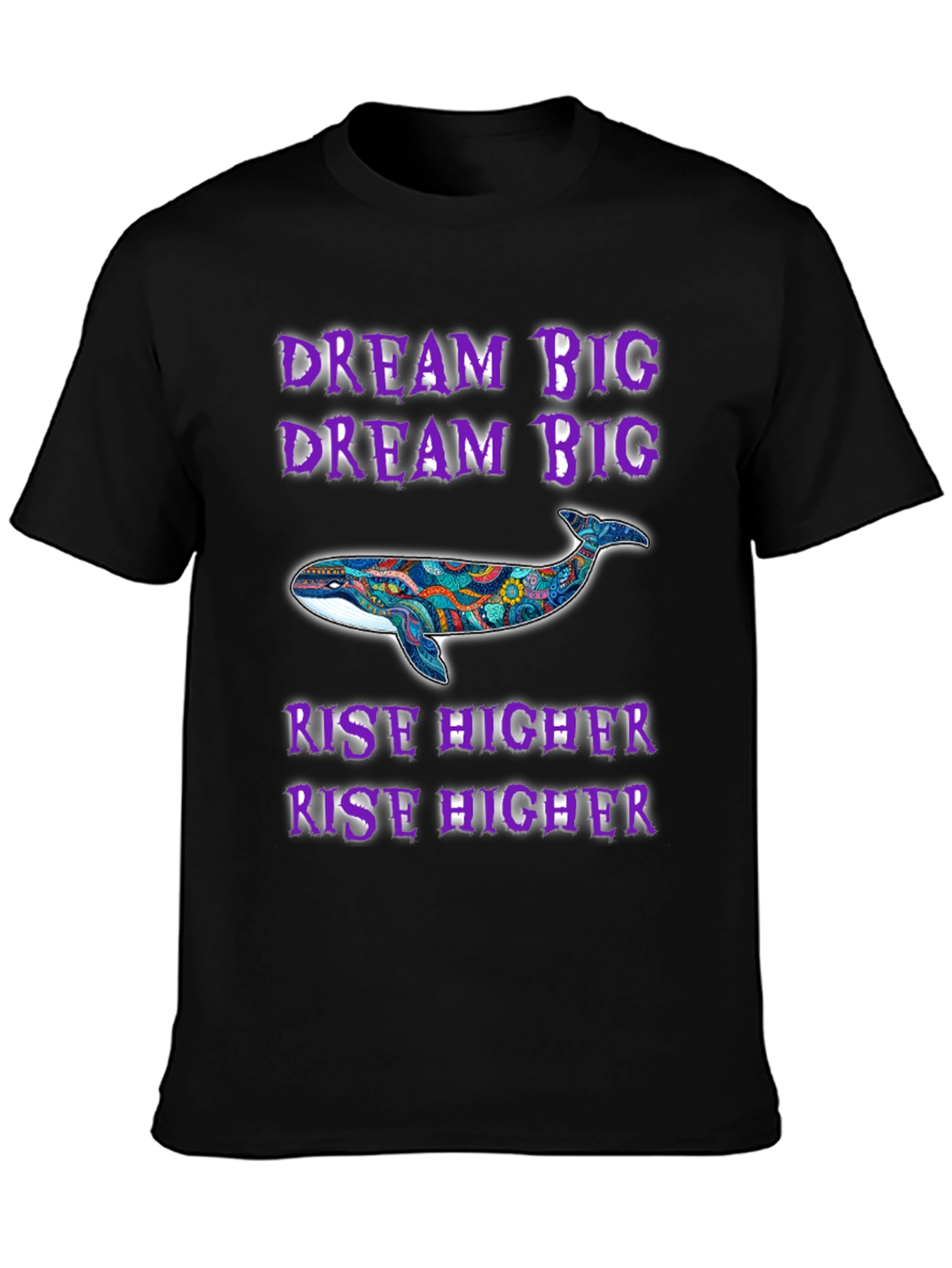 Black Dream Big Whale Graphic T-Shirt view 3