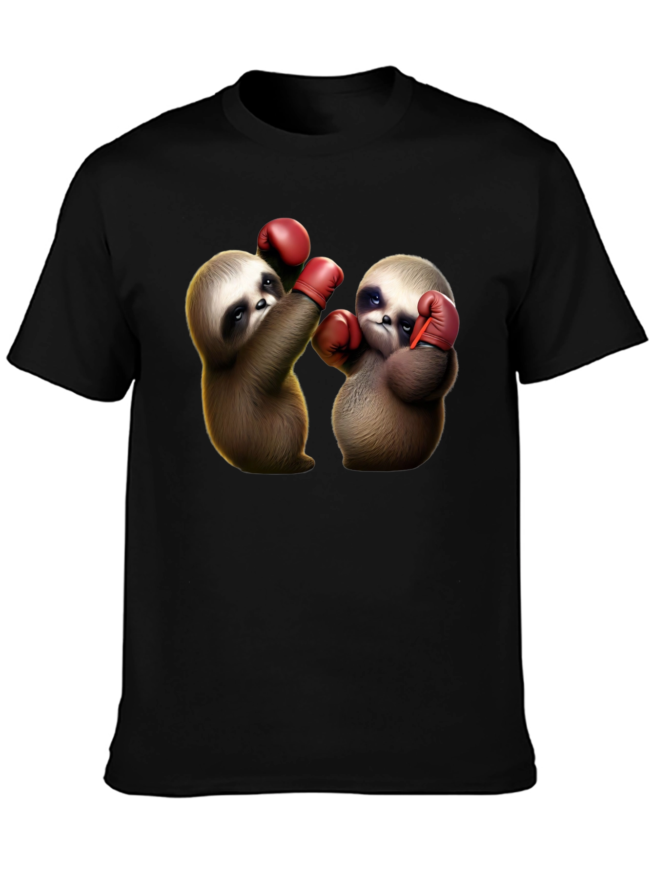 Black Boxing Sloth Graphic Tee view 3