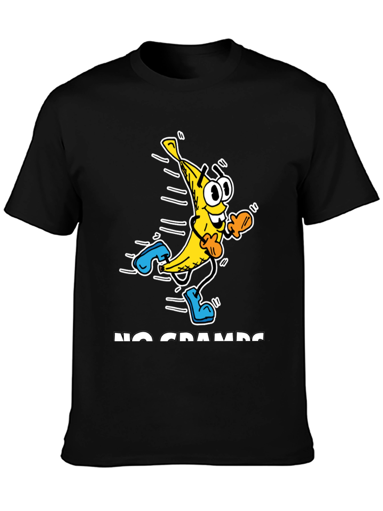 Black No Cramps Banana Running Graphic T-Shirt view 3