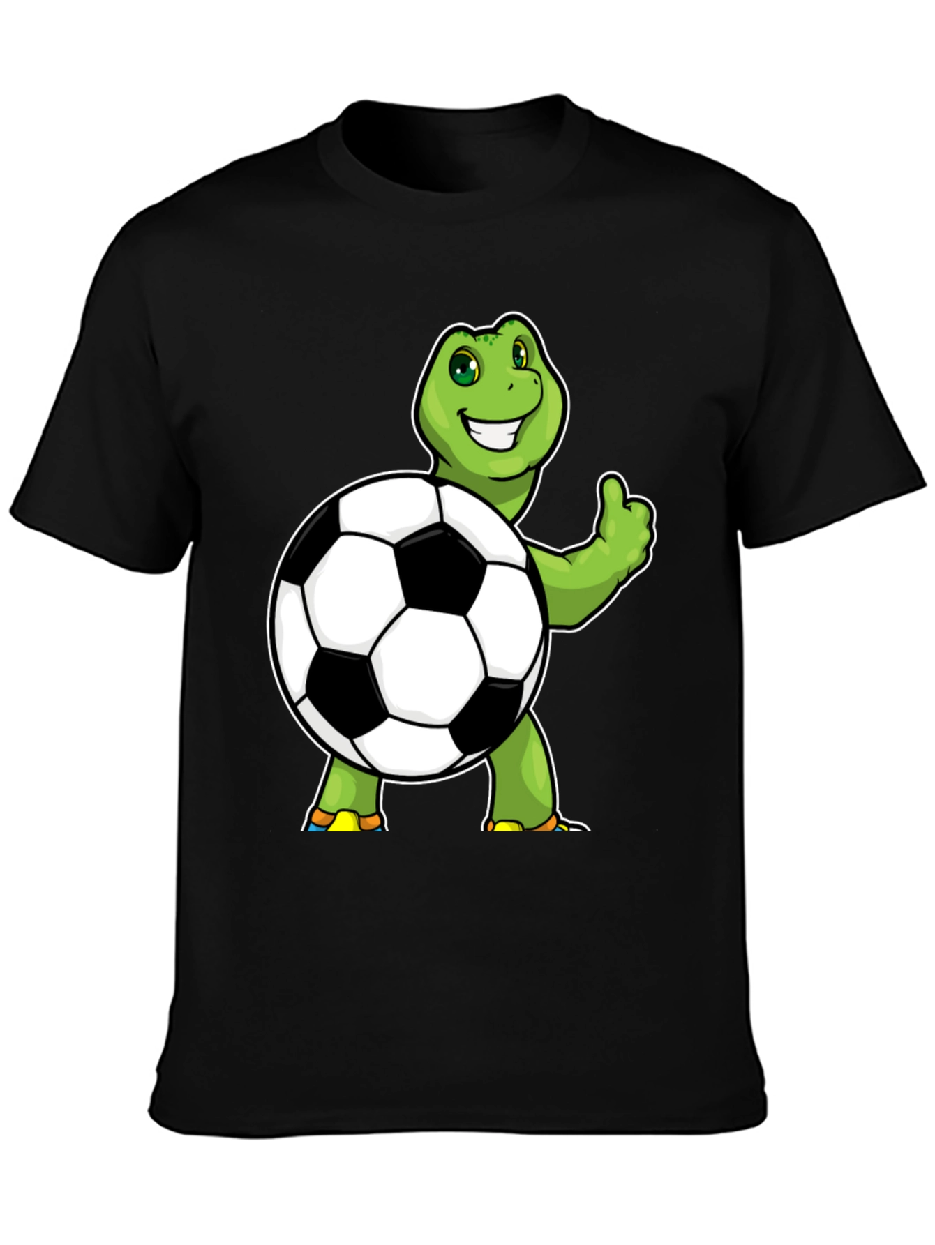 Black Turtle Soccer Ball Graphic Tee - Black Cotton view 3