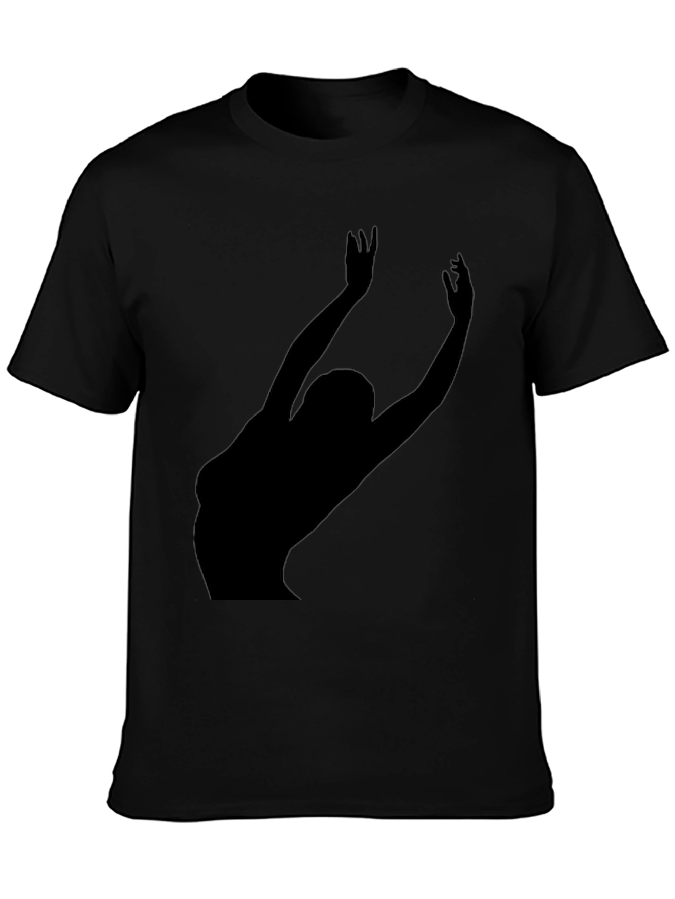 Black Silhouette Graphic Tee - Modern Black Shirt view 3