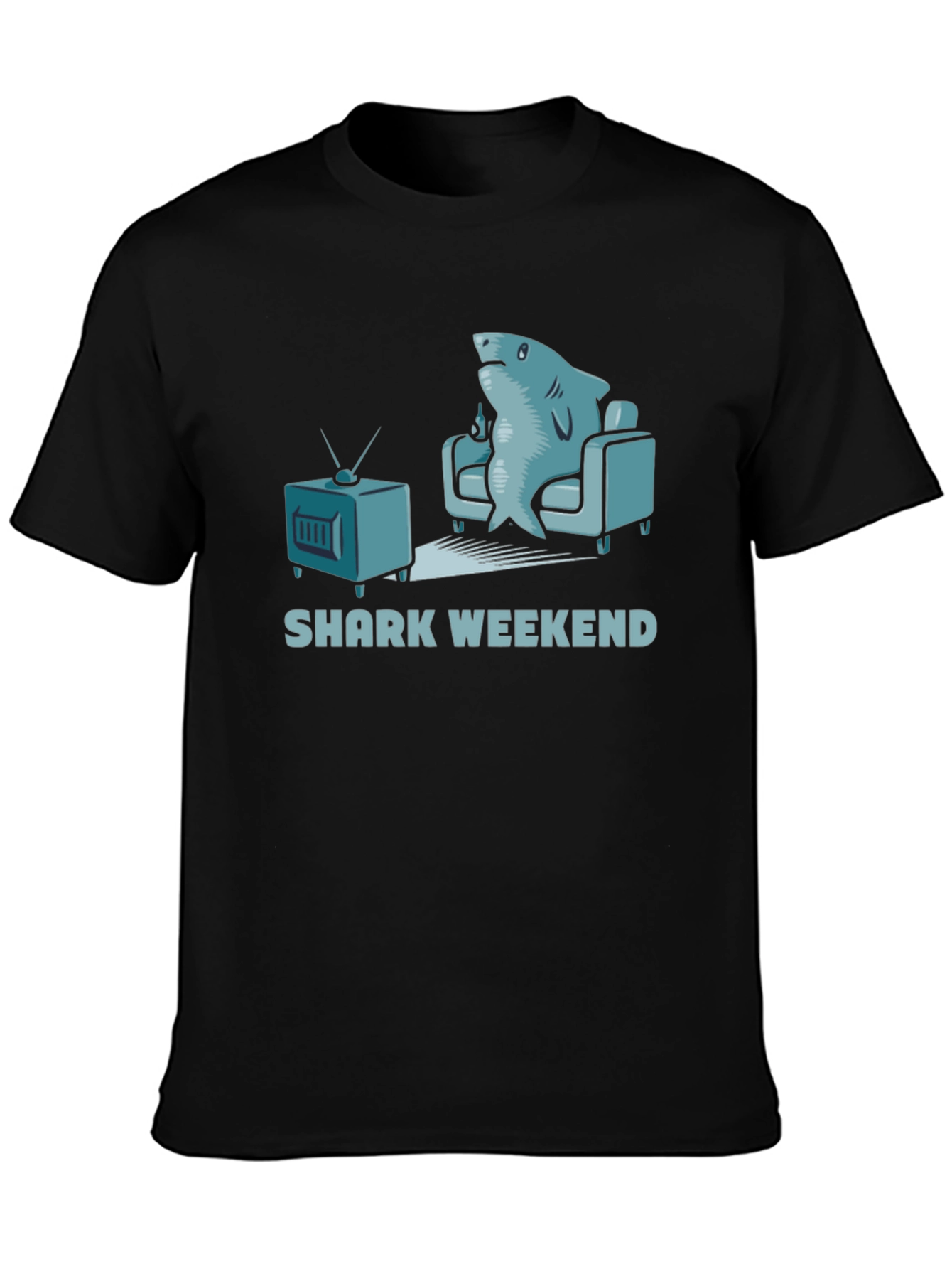 Black Shark Weekend Black Graphic Tee view 3
