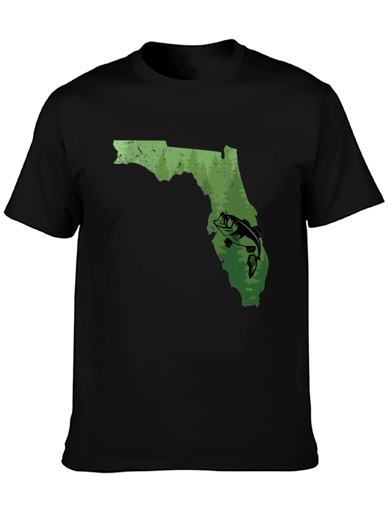 Black Florida Fishing Graphic T-Shirt view 3