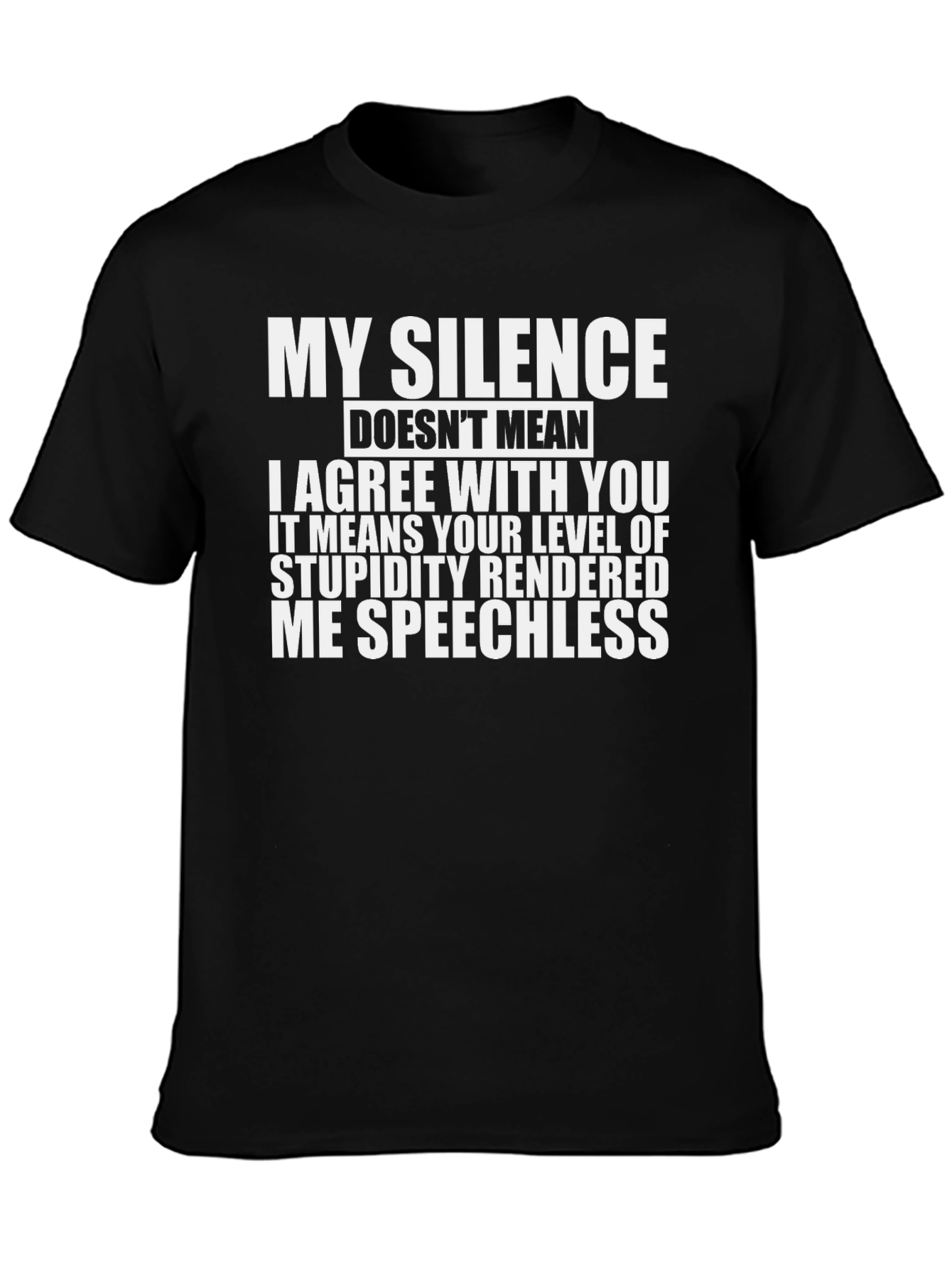 Black My Silence Funny Graphic Tee view 3