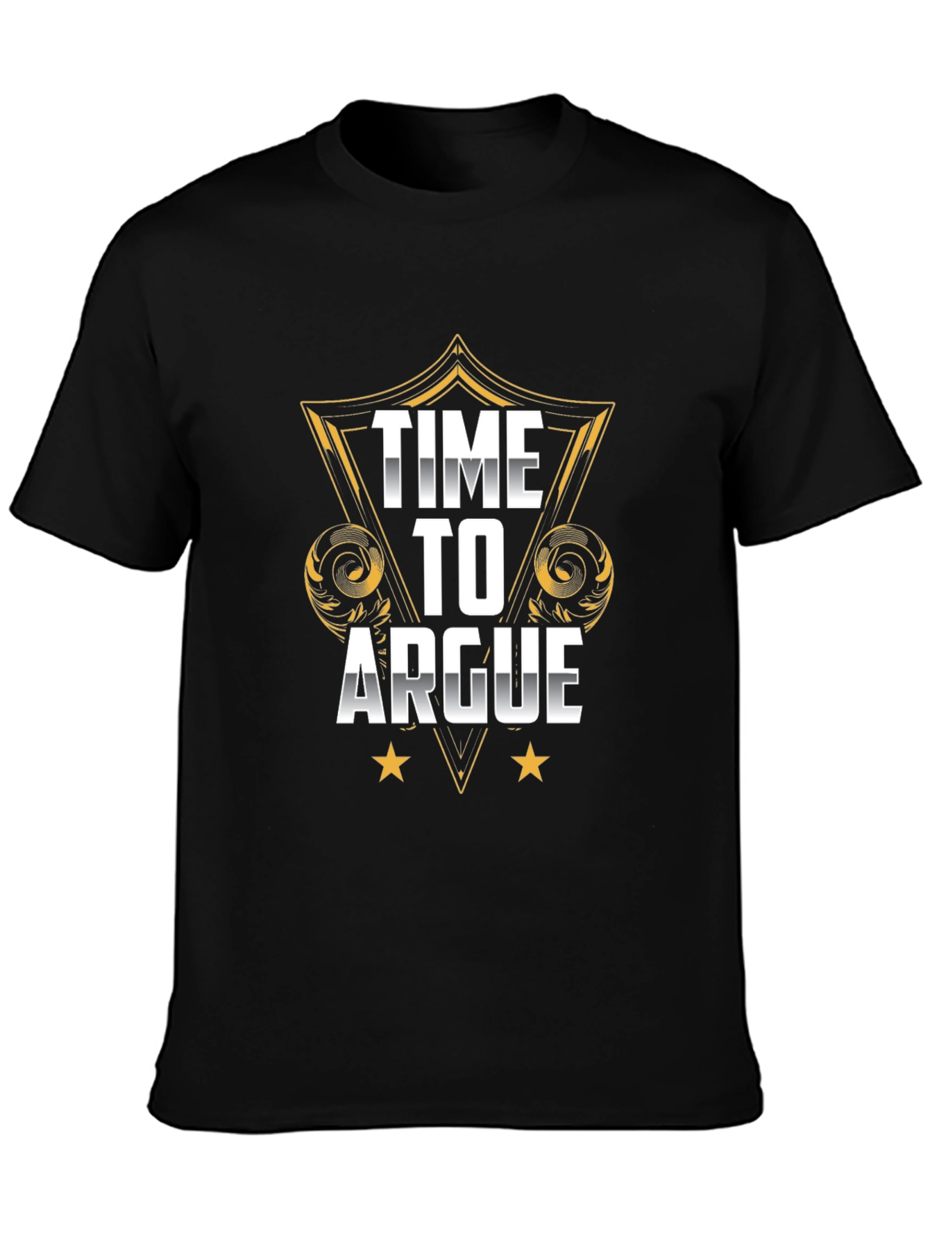 Black Time To Argue Black Graphic T-Shirt view 3