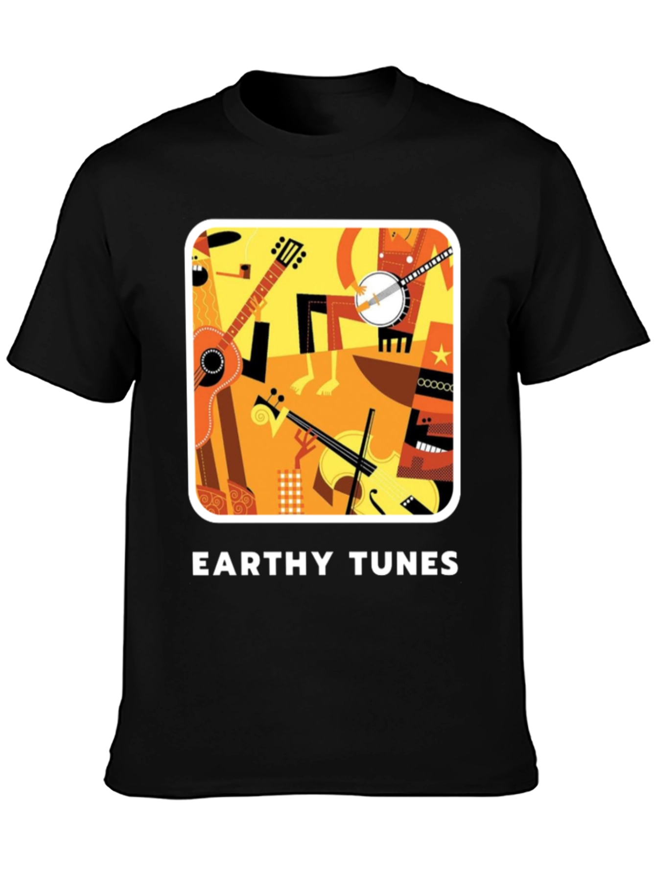 Black Earthy Tunes Black Graphic Tee view 3
