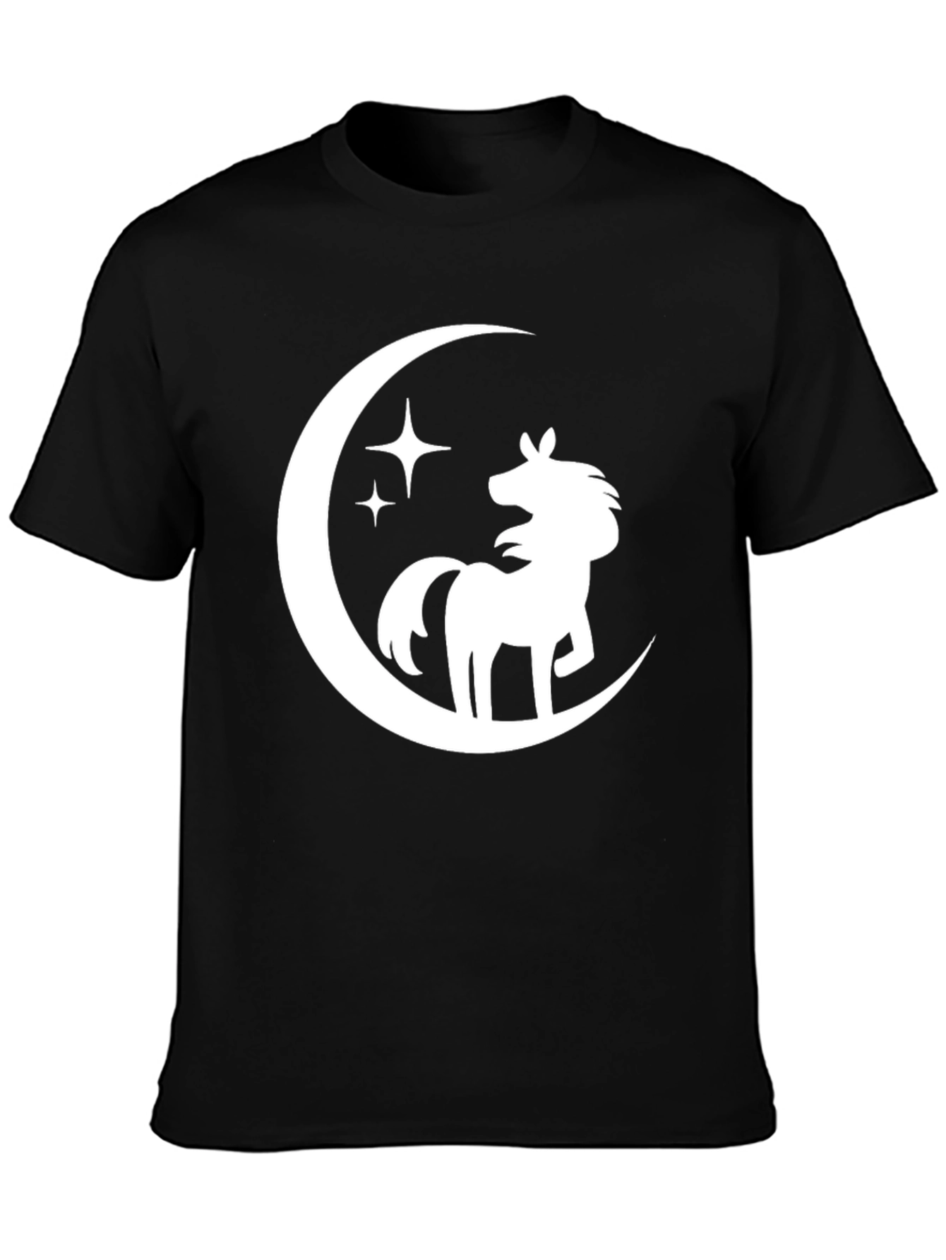 Black Unicorn Moon Graphic Tee - Stylish Black T-Shirt view 3