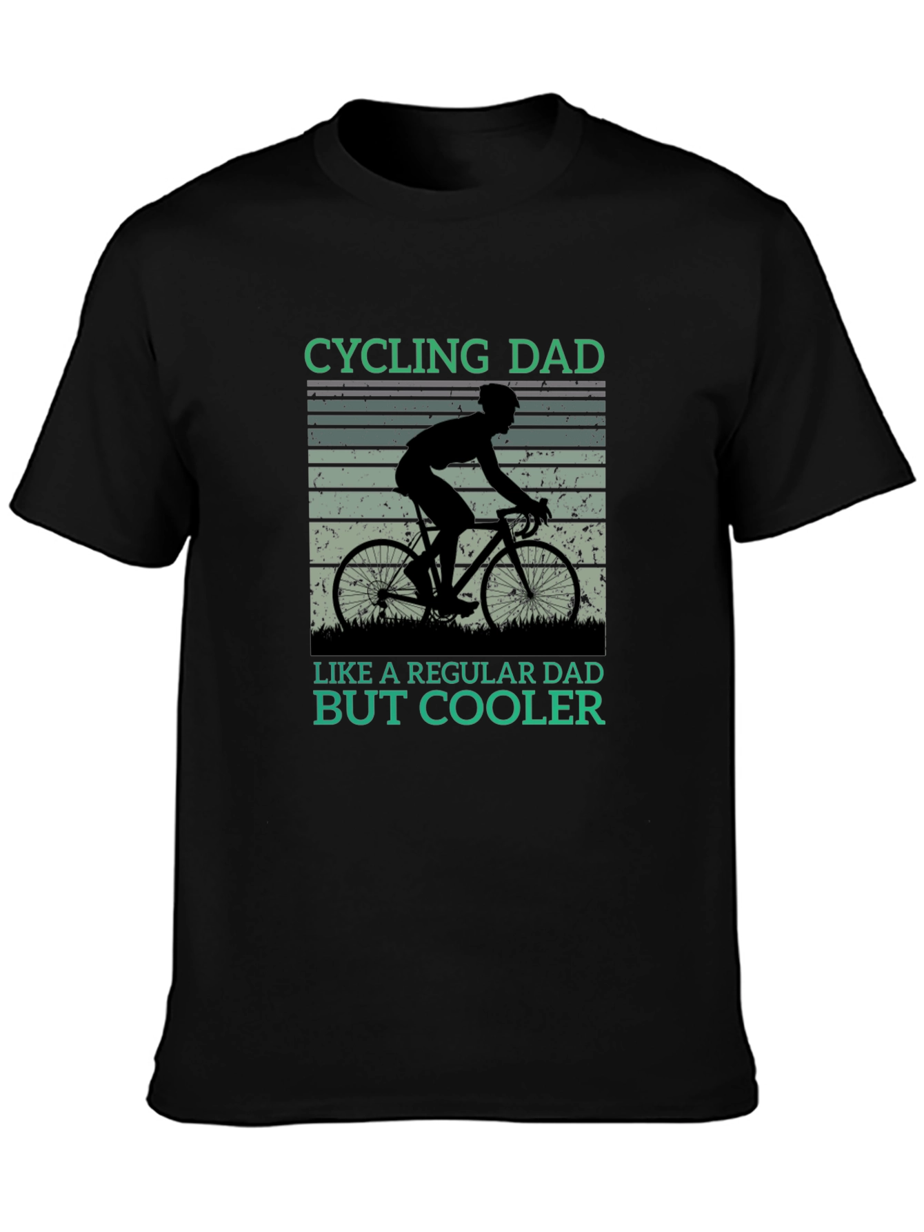 Black Cycling Dad T-Shirt - Cool Dad Style view 3