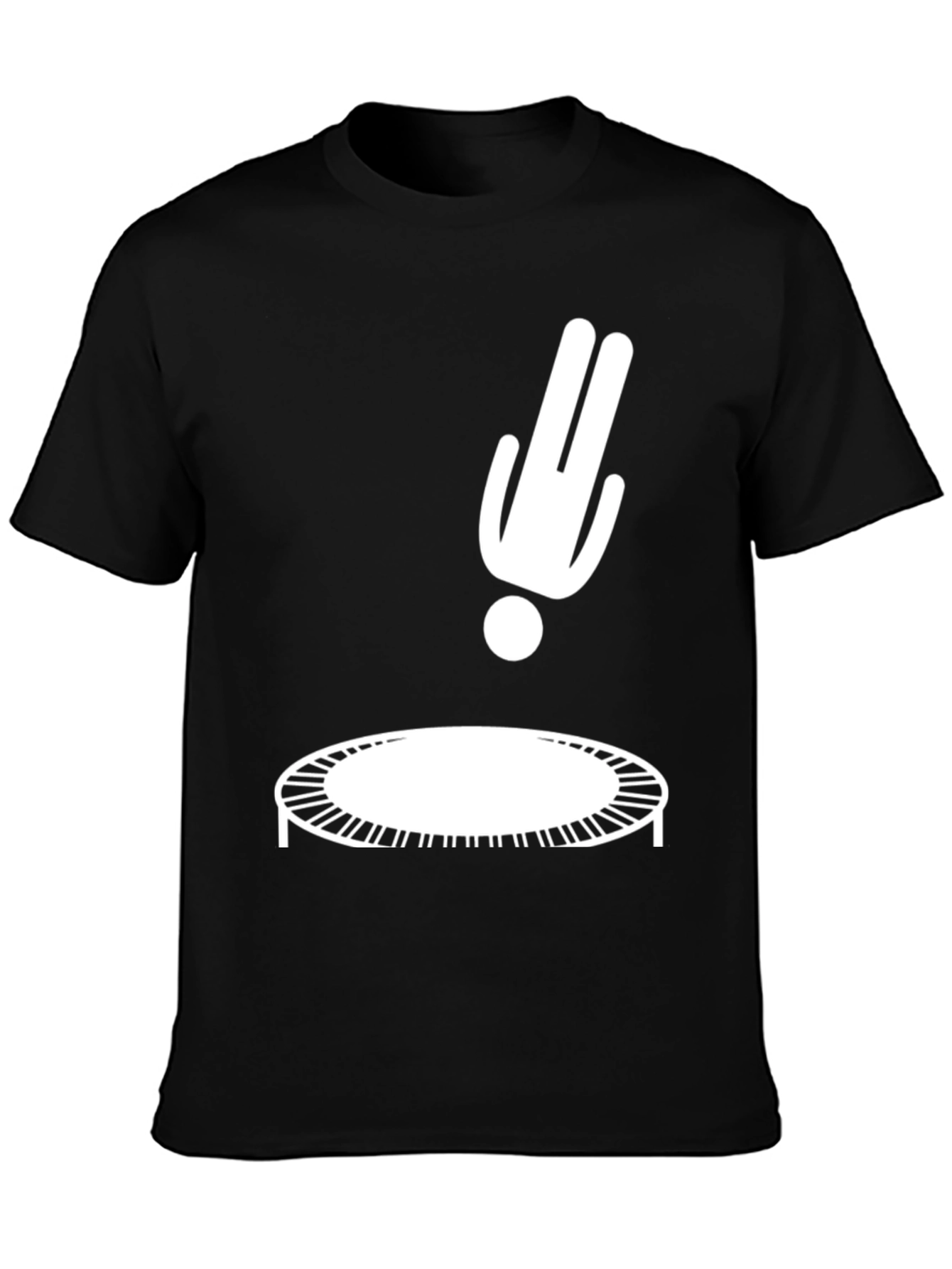 Black Trampoline T-Shirt: Funny Fall Design view 3