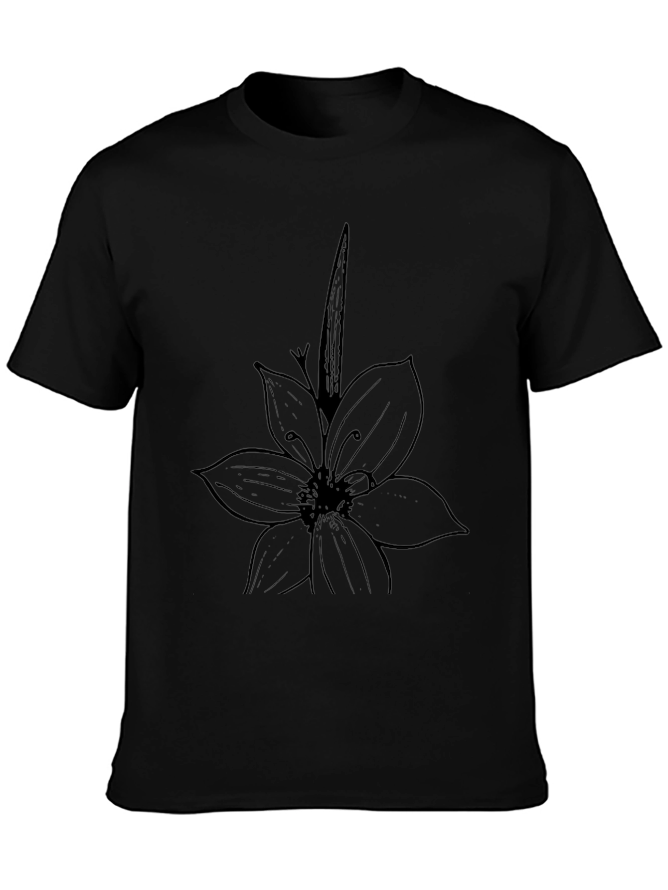Black Floral Graphic Tee - Casual Style - 3