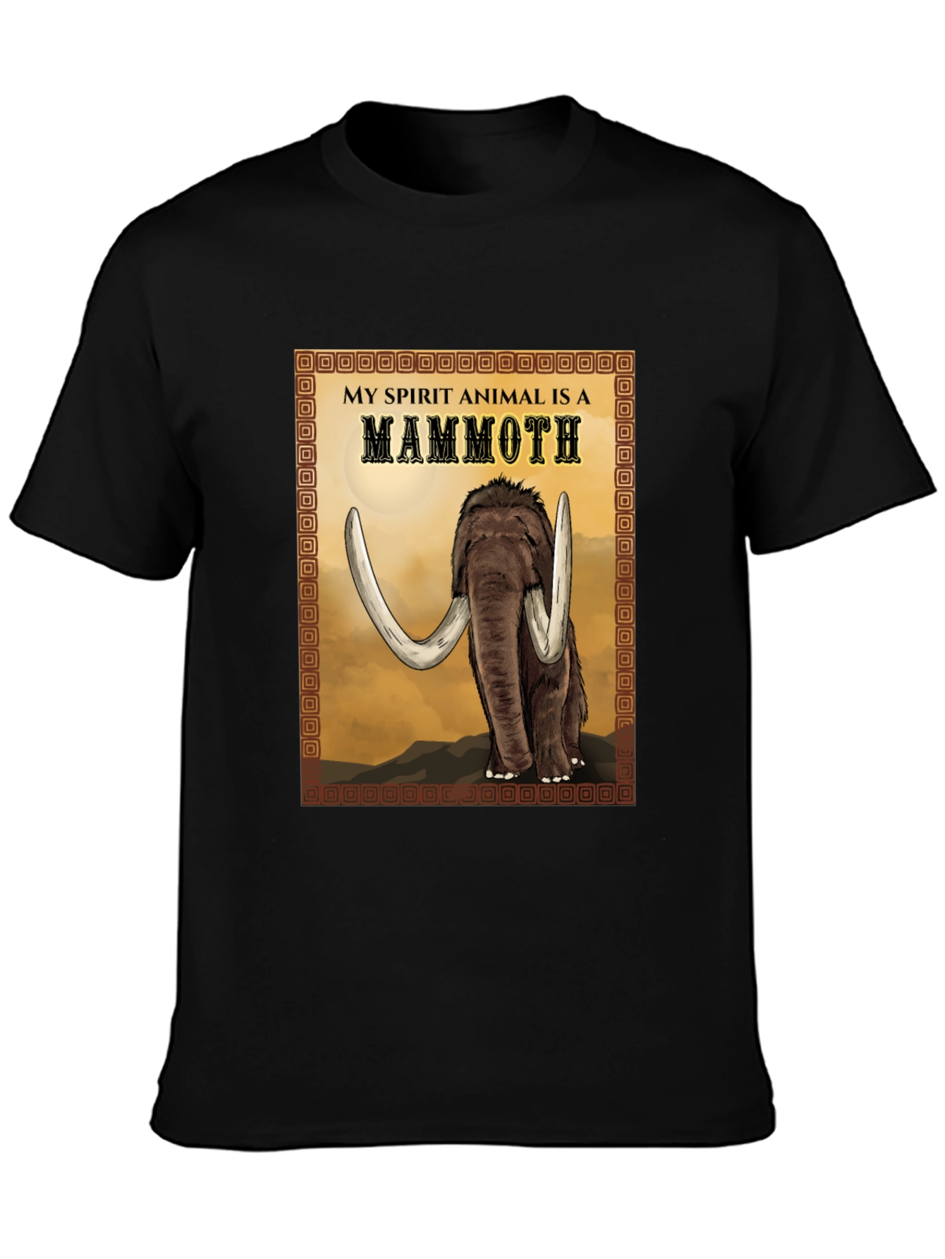 Black Mammoth Spirit Animal T-Shirt - Graphic Tee view 3