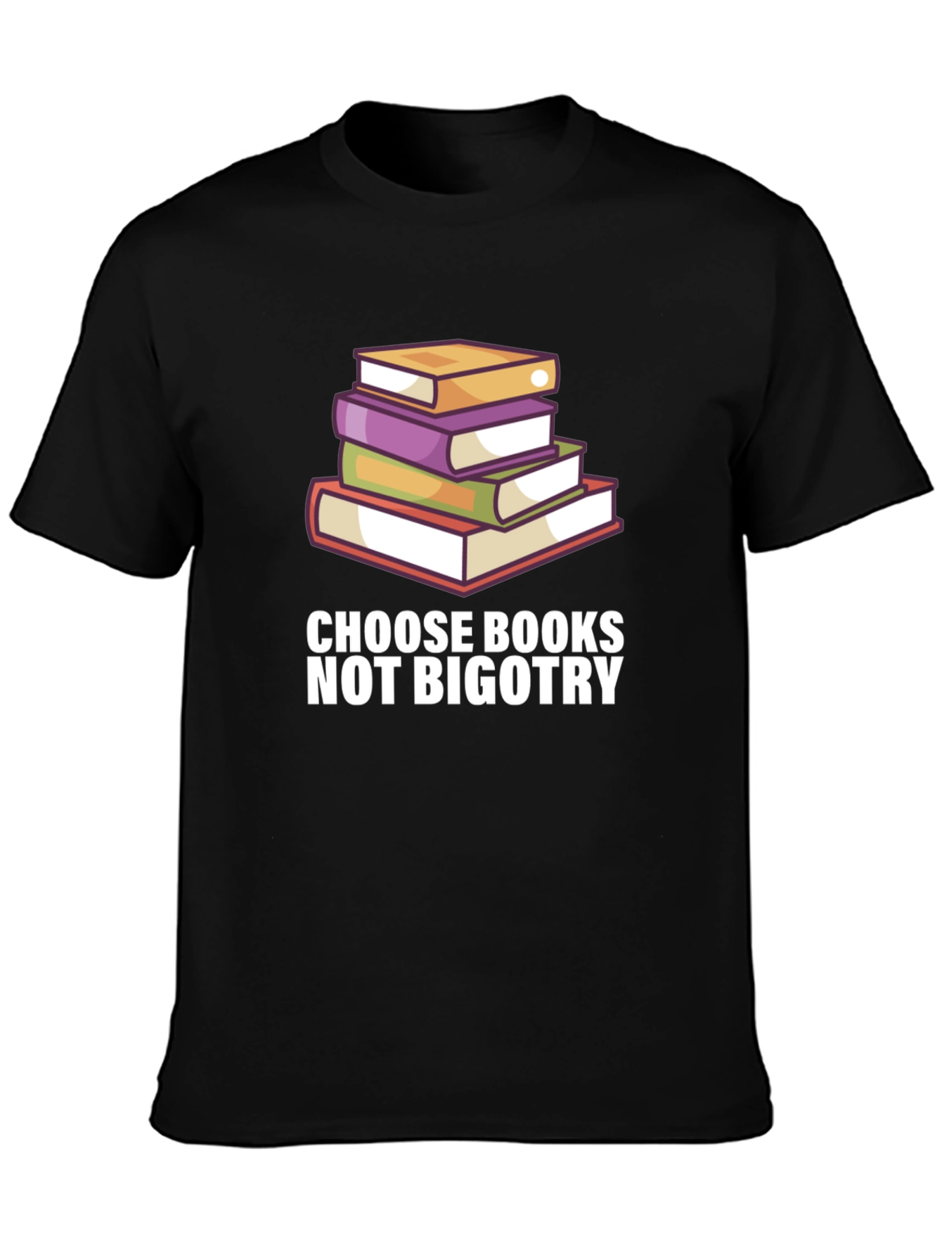 Black Choose Books Not Bigotry T-Shirt view 3