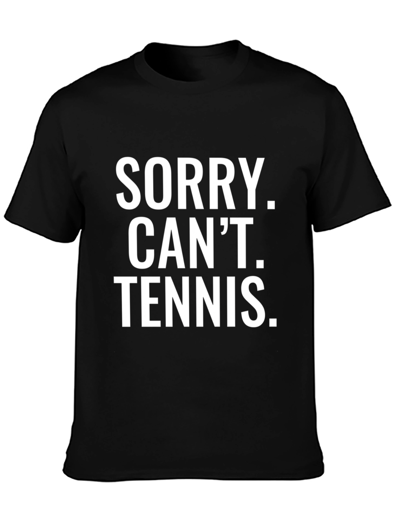 Black Sorry, Can't. Tennis. Black Graphic Tee view 3