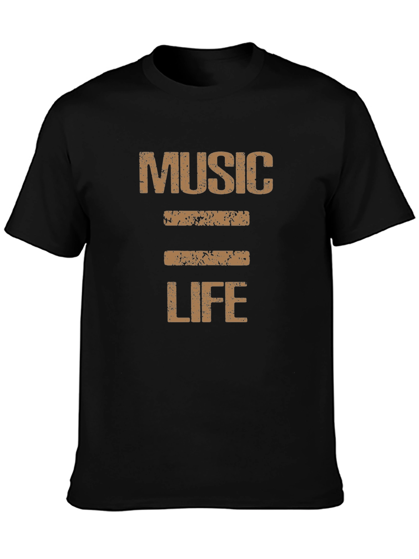 Black Music = Life Graphic Tee - Black T-Shirt view 3