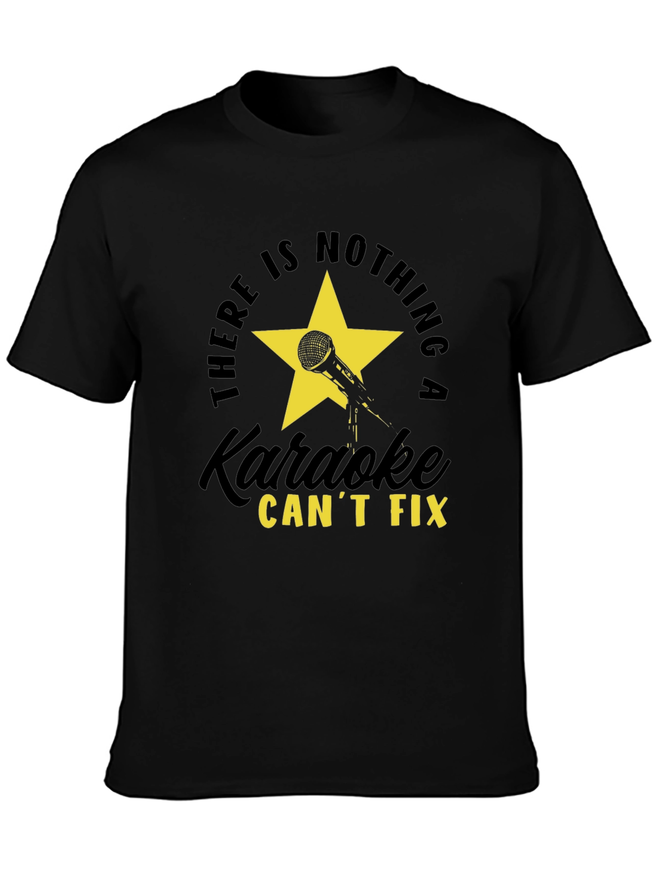 Black Karaoke Fix T-Shirt - Stylish Graphic Tee view 3