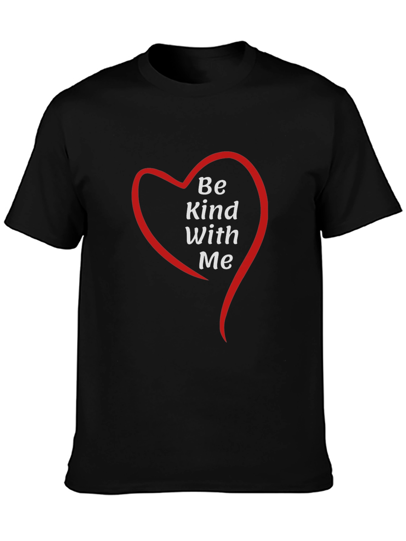Black Be Kind With Me Heart Graphic Tee - Black view 3