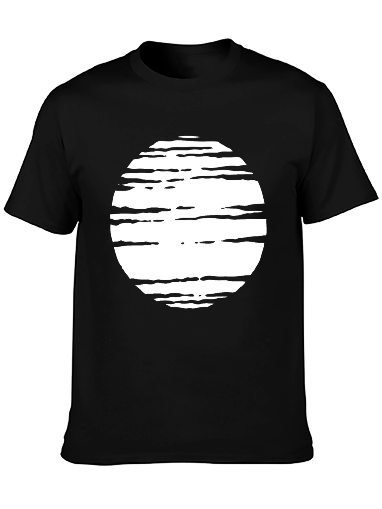 Stripped Circle Graphic Black T-Shirt - 3