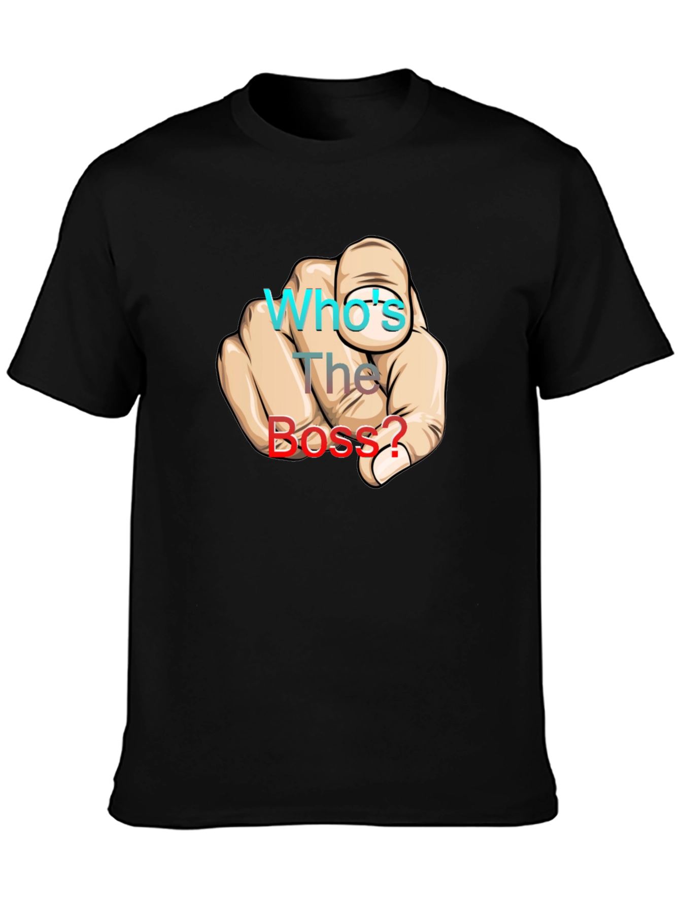 Black Who's The Boss? Graphic Print Black T-Shirt view 3