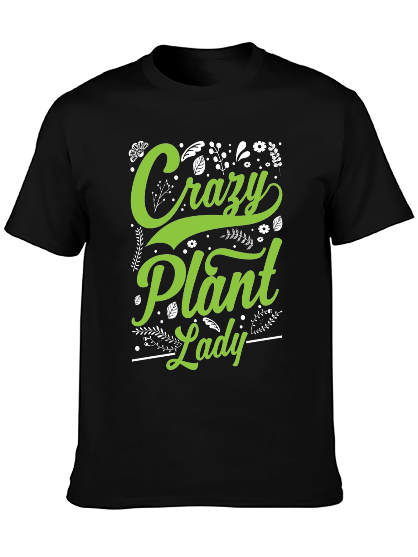 Black Crazy Plant Lady Graphic T-Shirt view 3