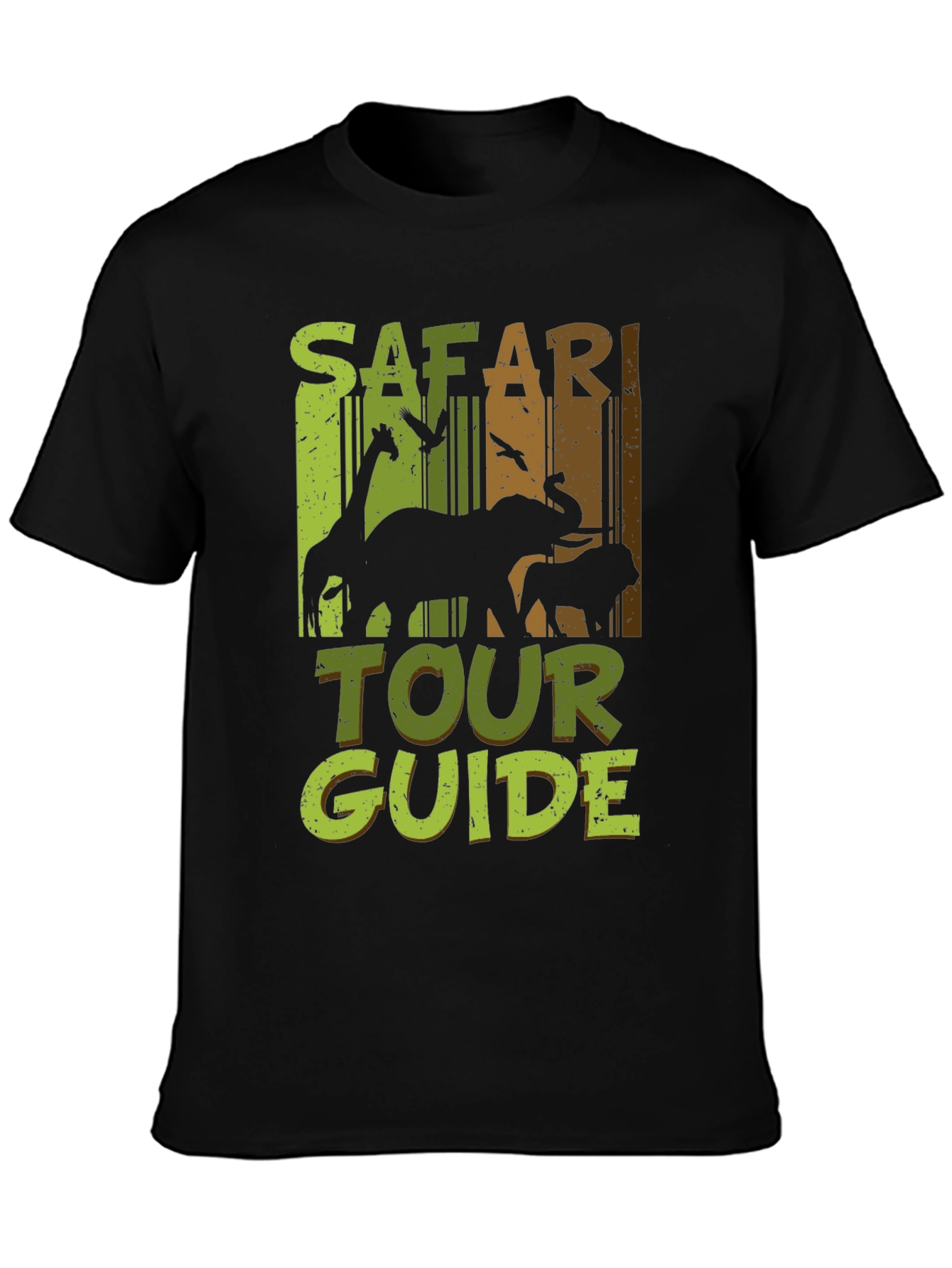 Black Safari Tour Guide Graphic T-Shirt view 3