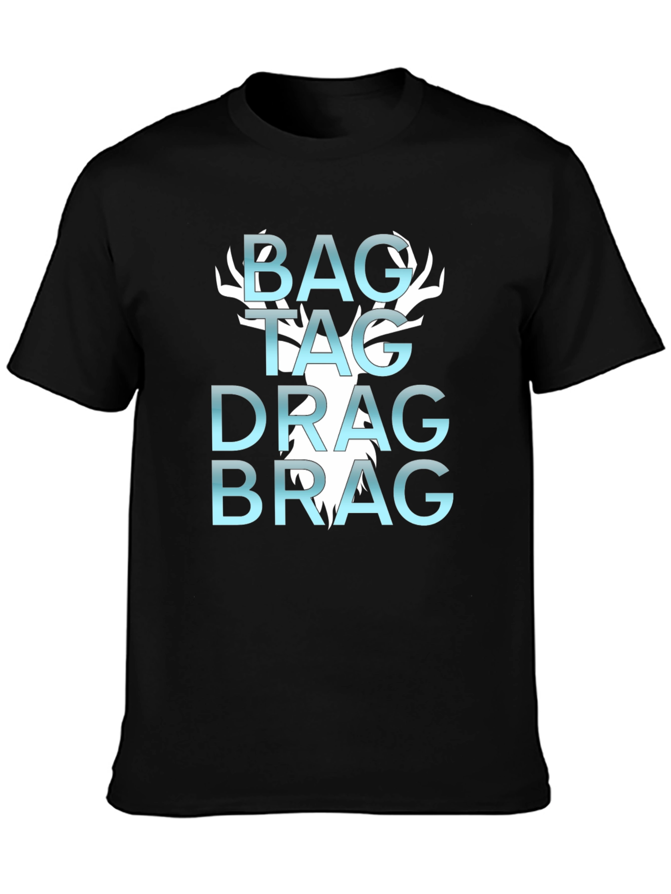 Black Bag Tag Drag Brag Graphic Tee view 3