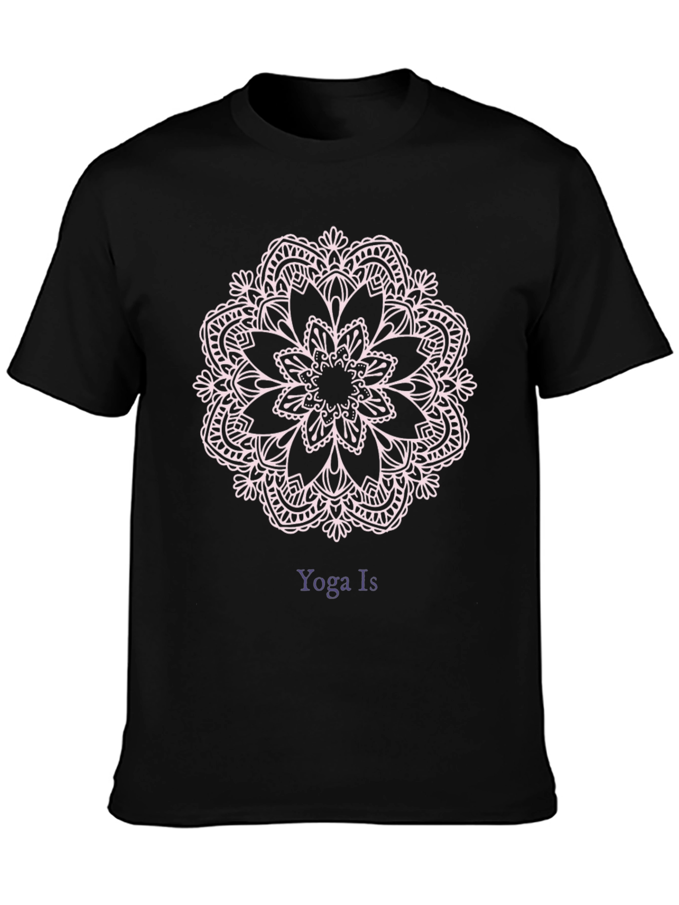 Black Yoga Is Mandala Graphic Tee - Comfort & Style view 3