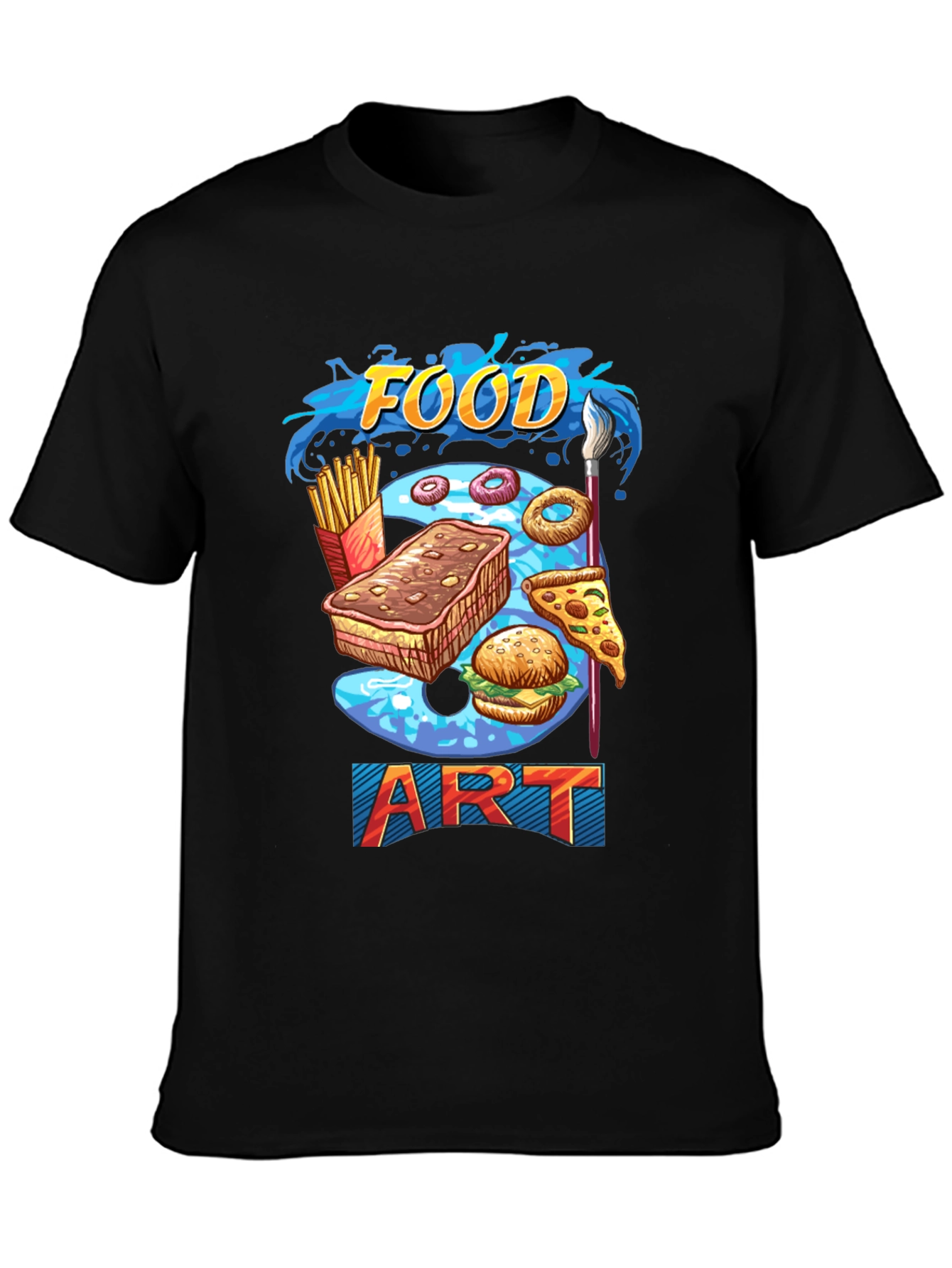 Black Food Art Graphic T-Shirt view 3