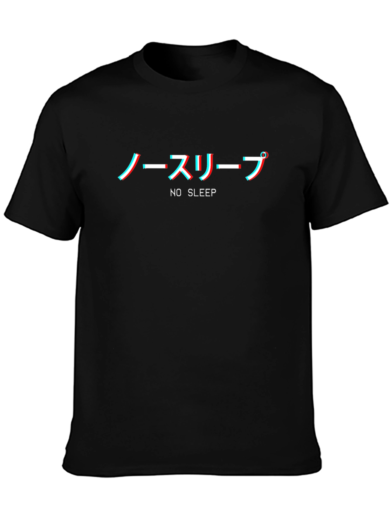 Black No Sleep Graphic Tee - Men's Black Cotton T-Shirt view 3
