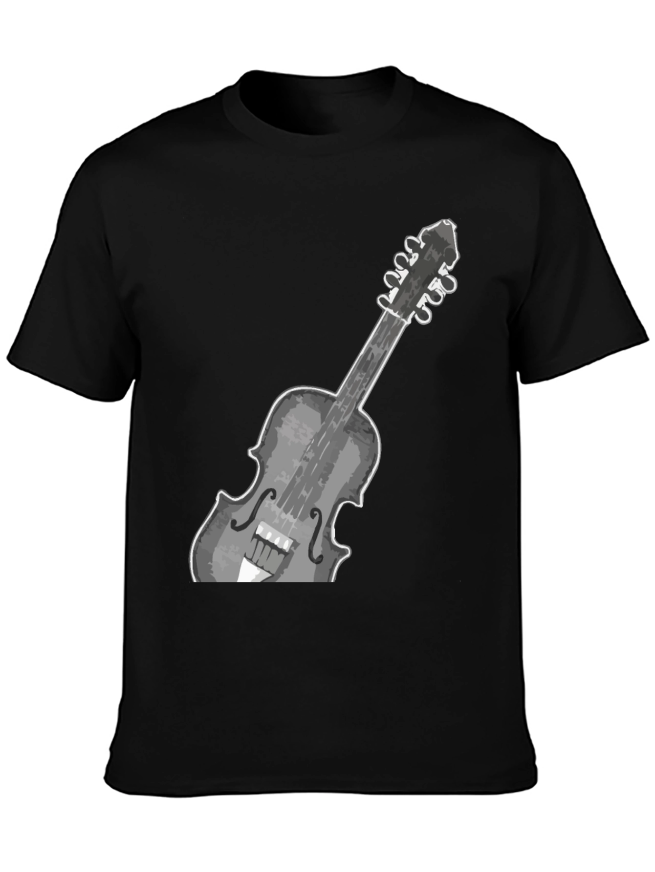 Black Violin Graphic Tee - Stylish Musical Instrument Design view 3