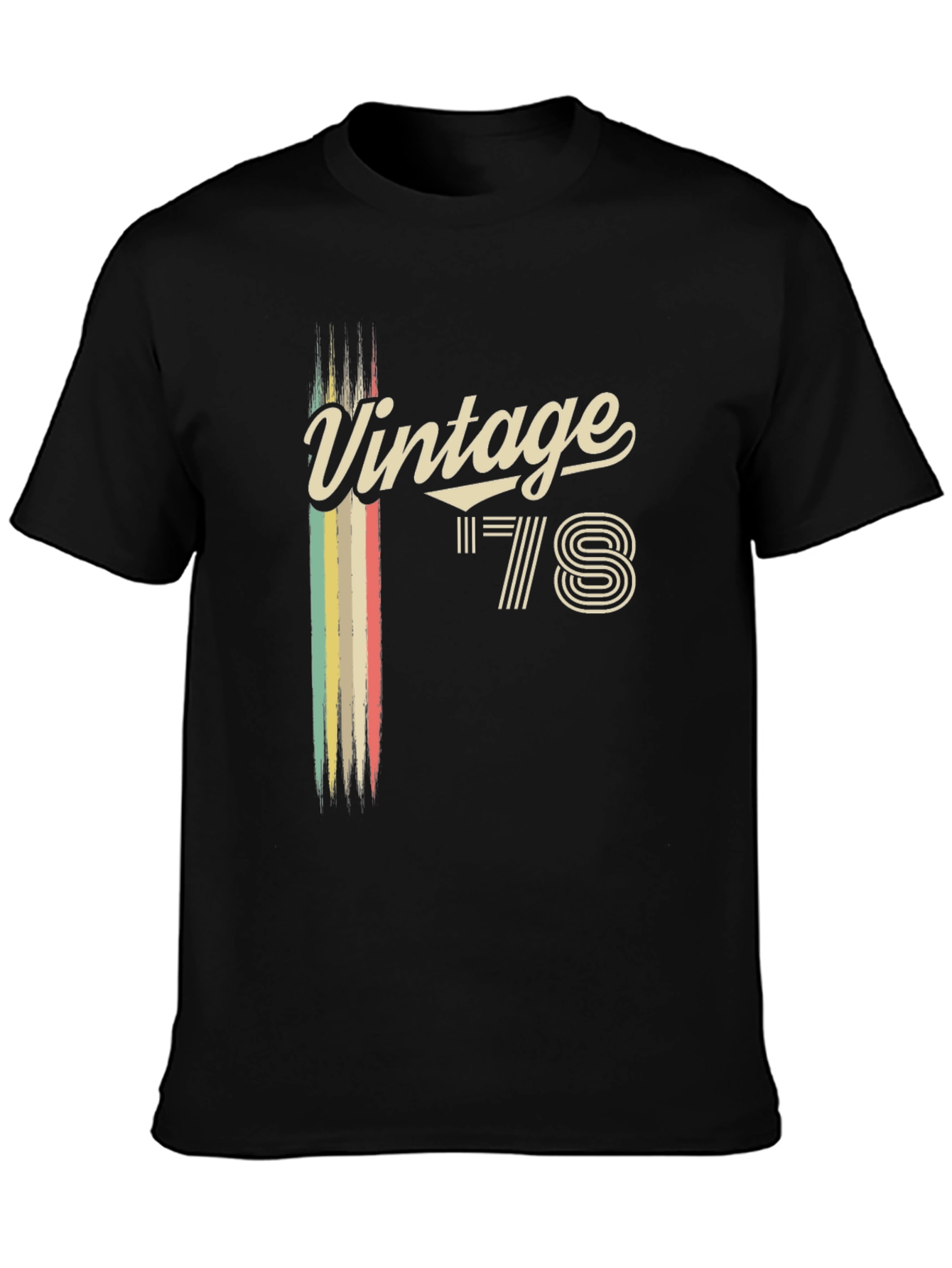 Black Retro Vintage '78 Graphic T-Shirt view 3