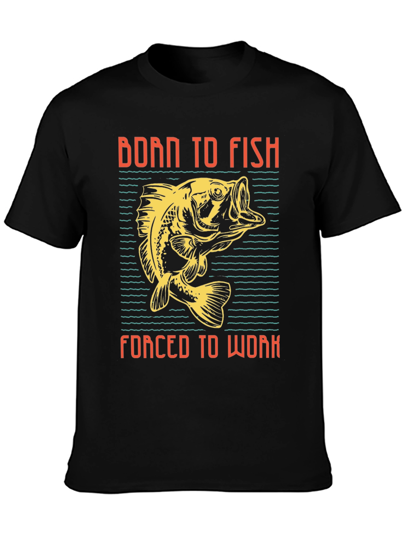 Black Born to Fish T-Shirt view 3