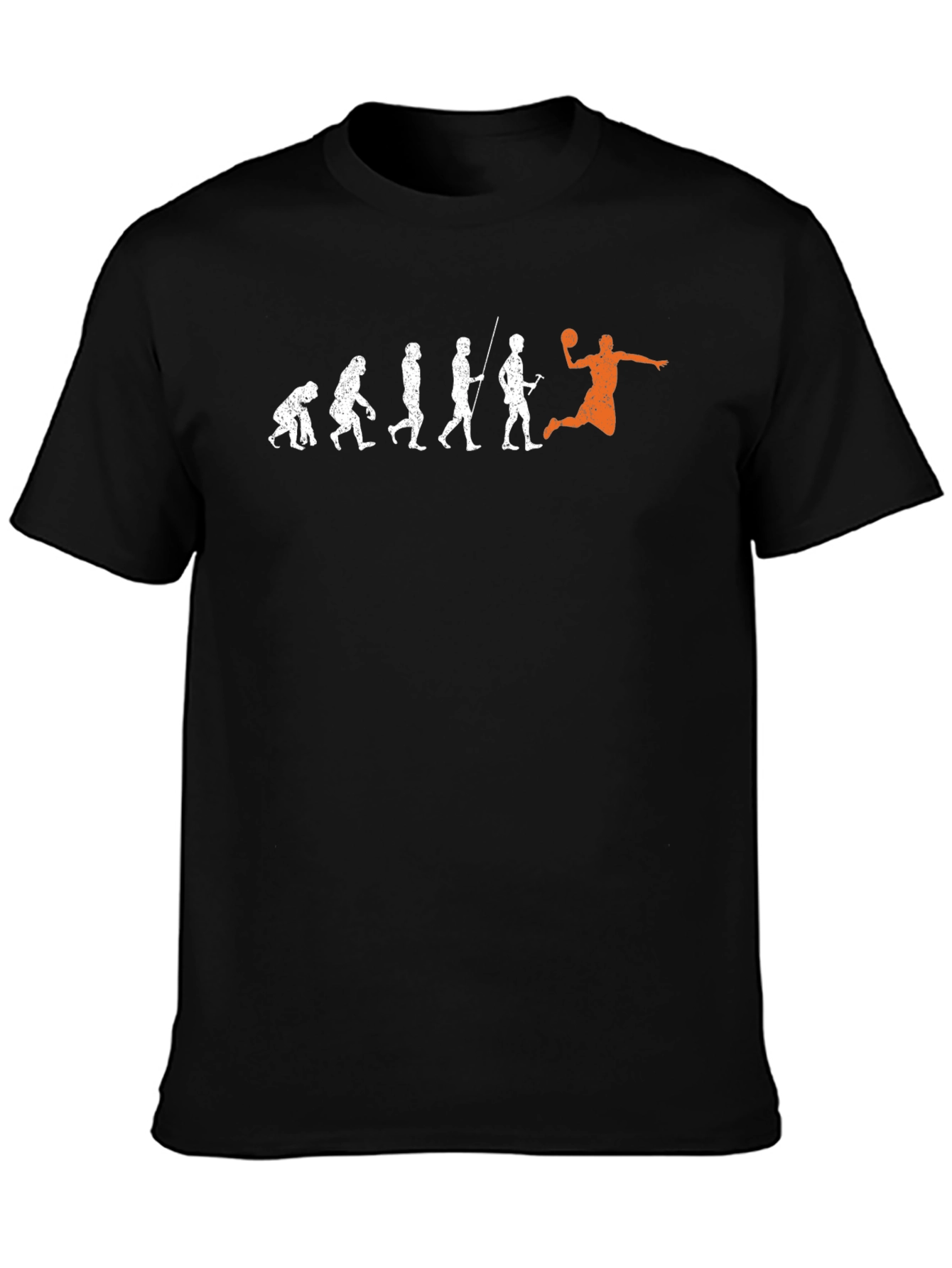Black Evolution of Handball T-Shirt - Black Cotton Tee view 3