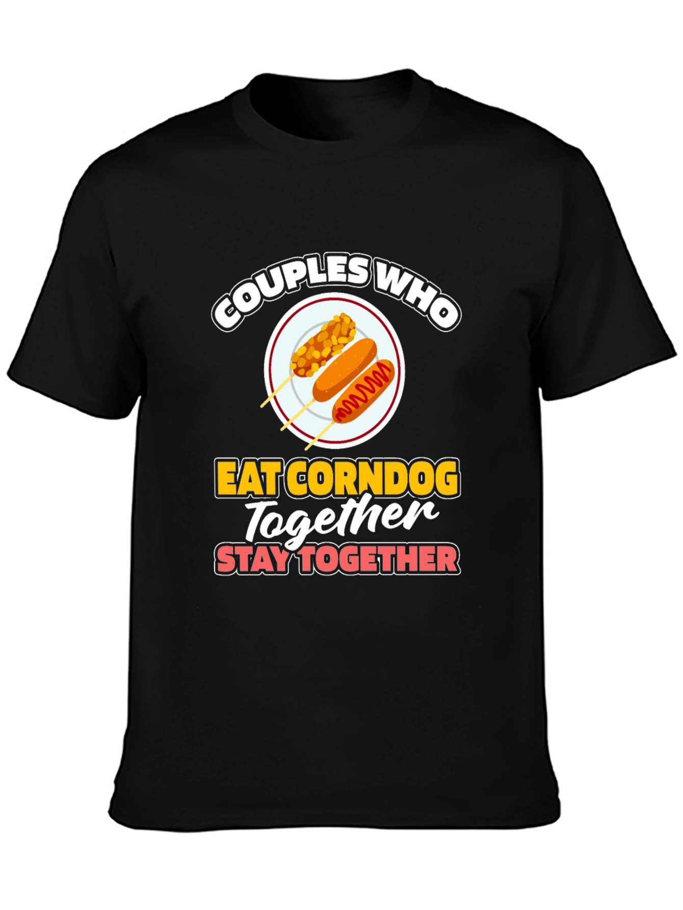 Black Couples Who Eat Corndog Together T-Shirt view 3