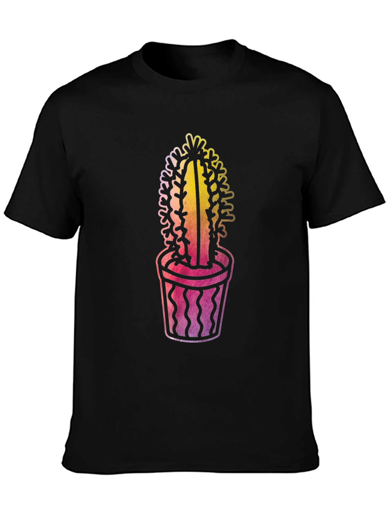 Black Cactus Graphic Tee - Trendy Plant Lover Shirt view 3