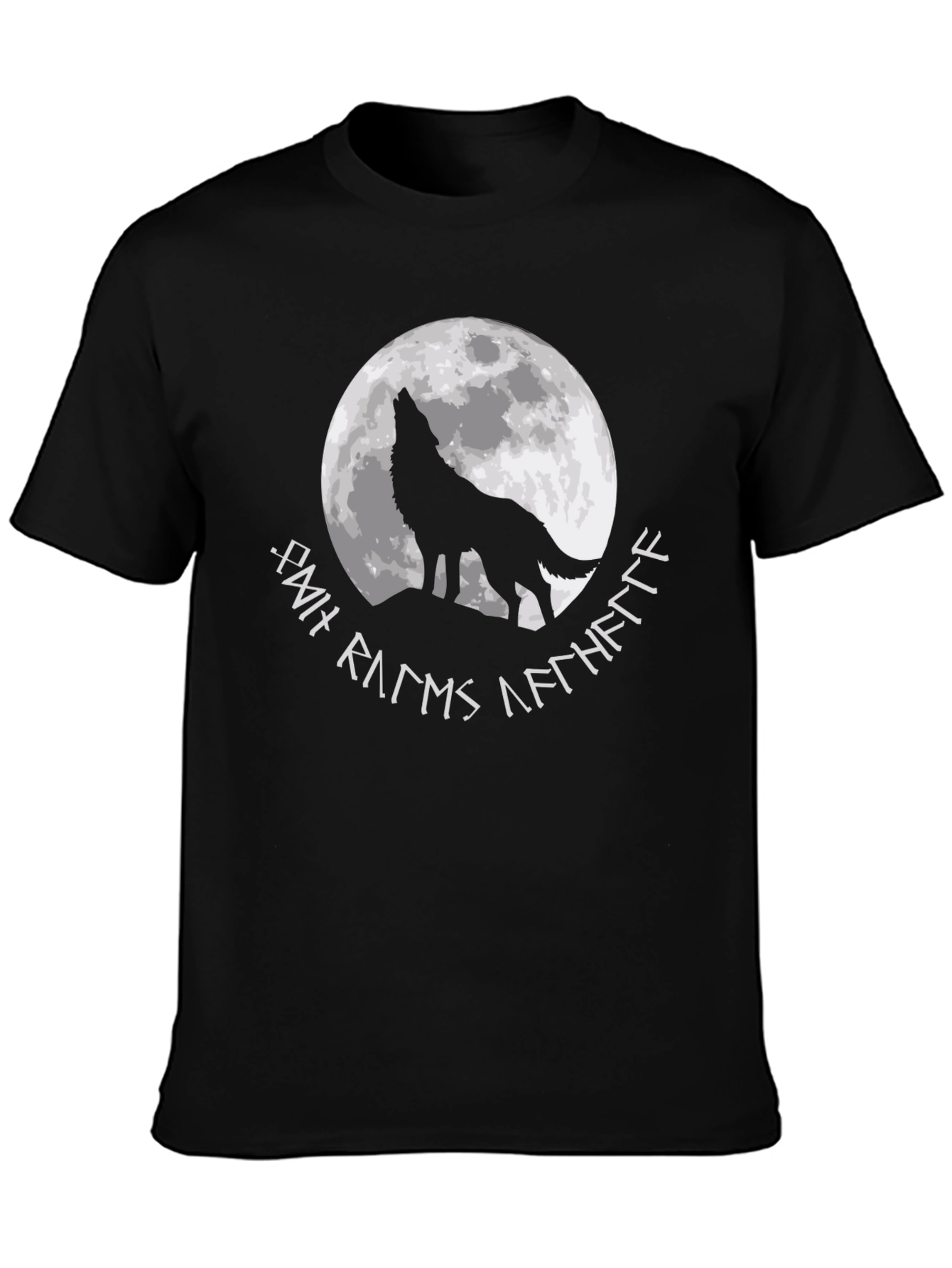 Black Wolf Howling at Moon Graphic Tee view 3