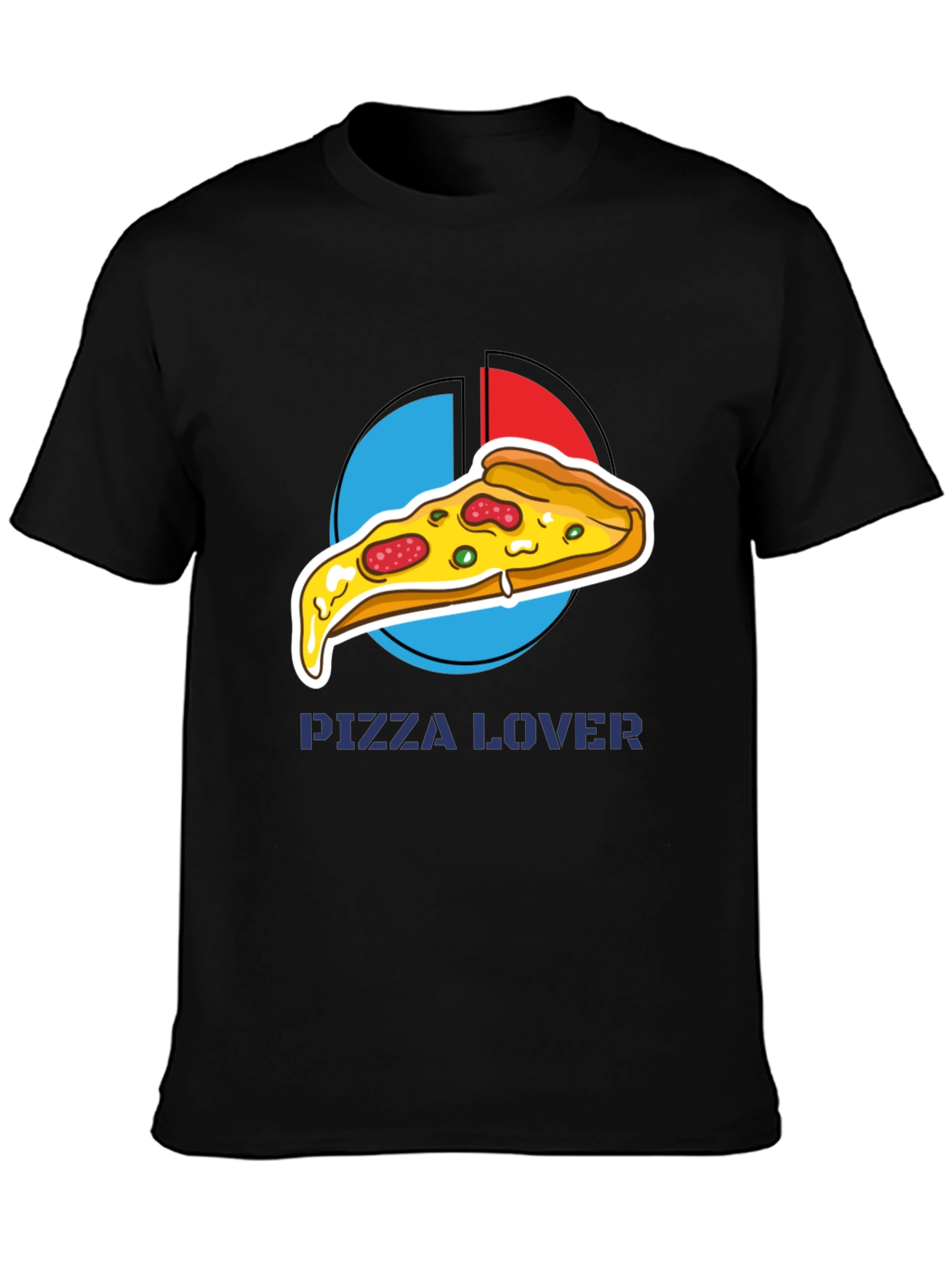 Black Pizza Lover Graphic Tee - Casual Comfort view 3