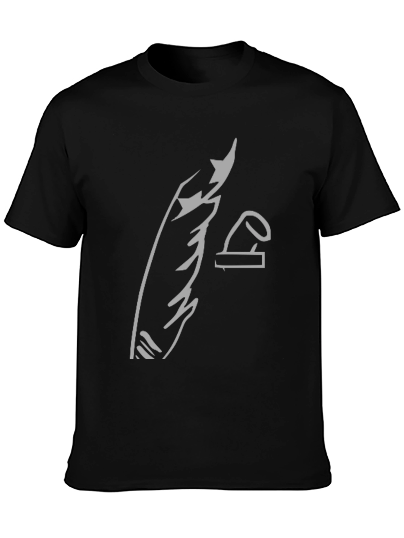 Black Abstract Graphic Print Black Tee view 3